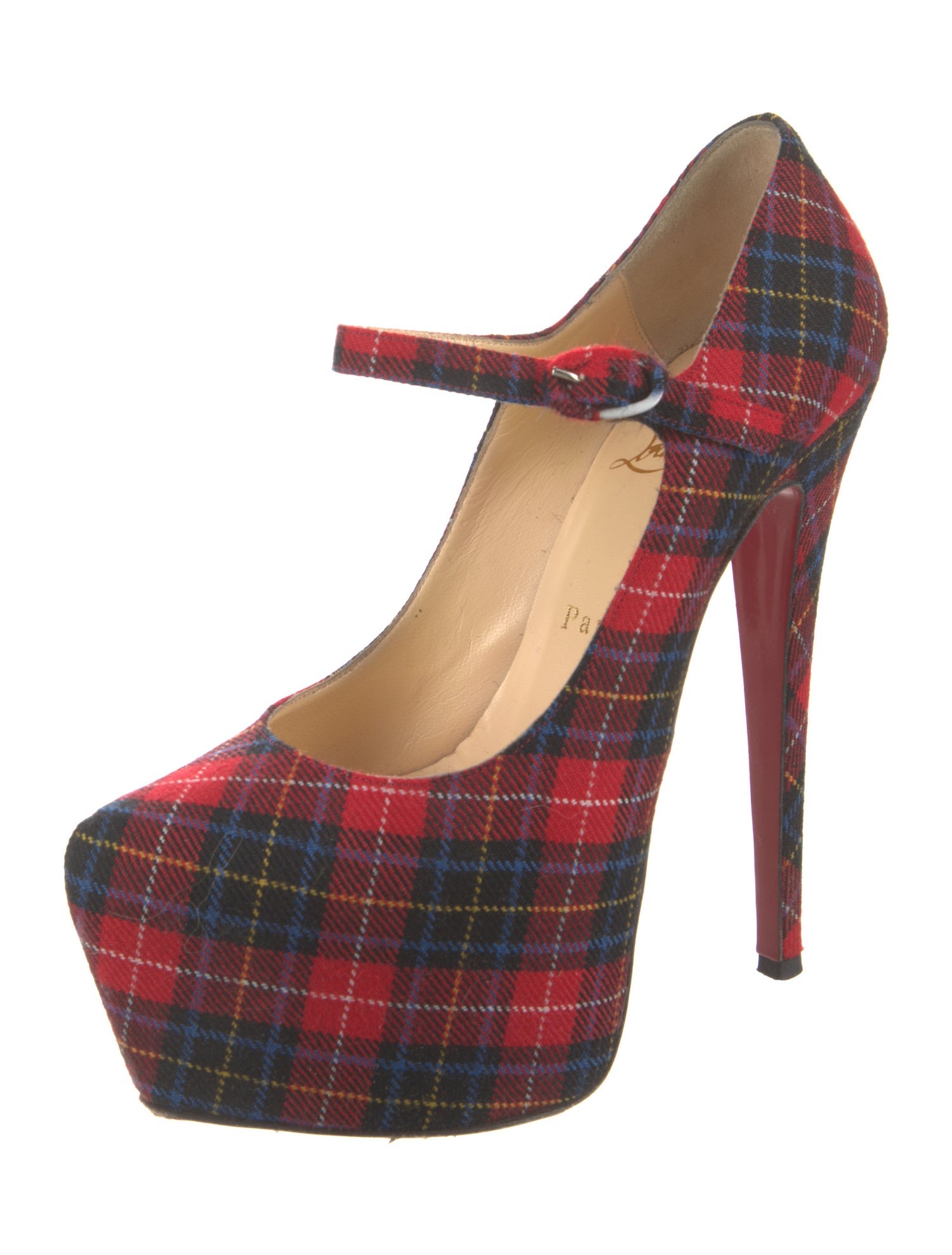 Christian Louboutin Plaid Print Pumps