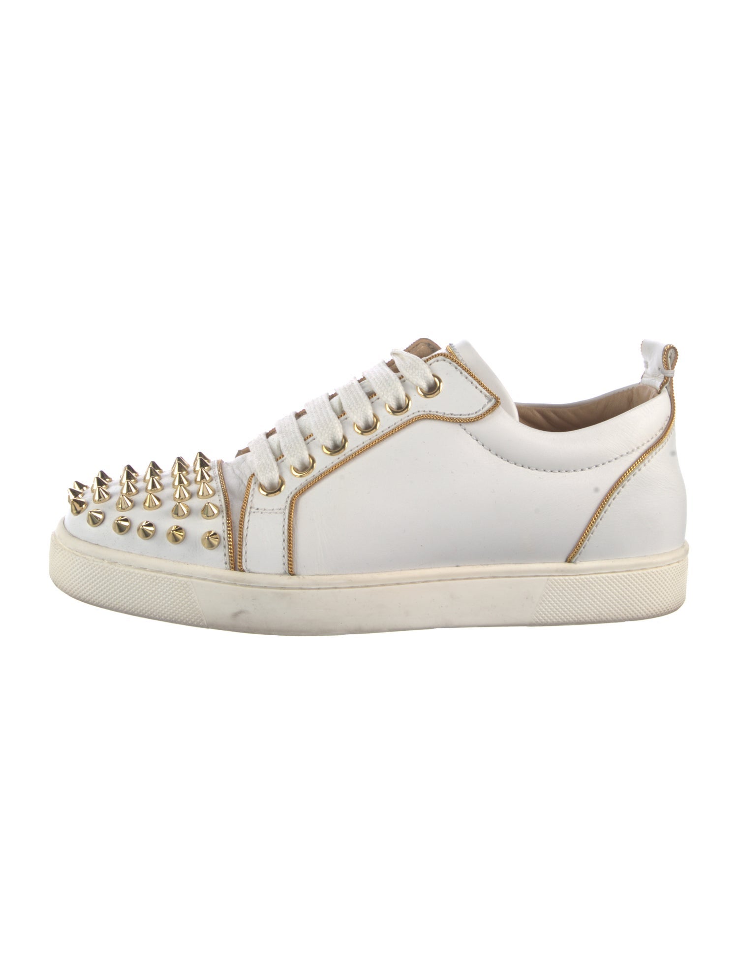Christian Louboutin Spike Accents Leather Sneakers