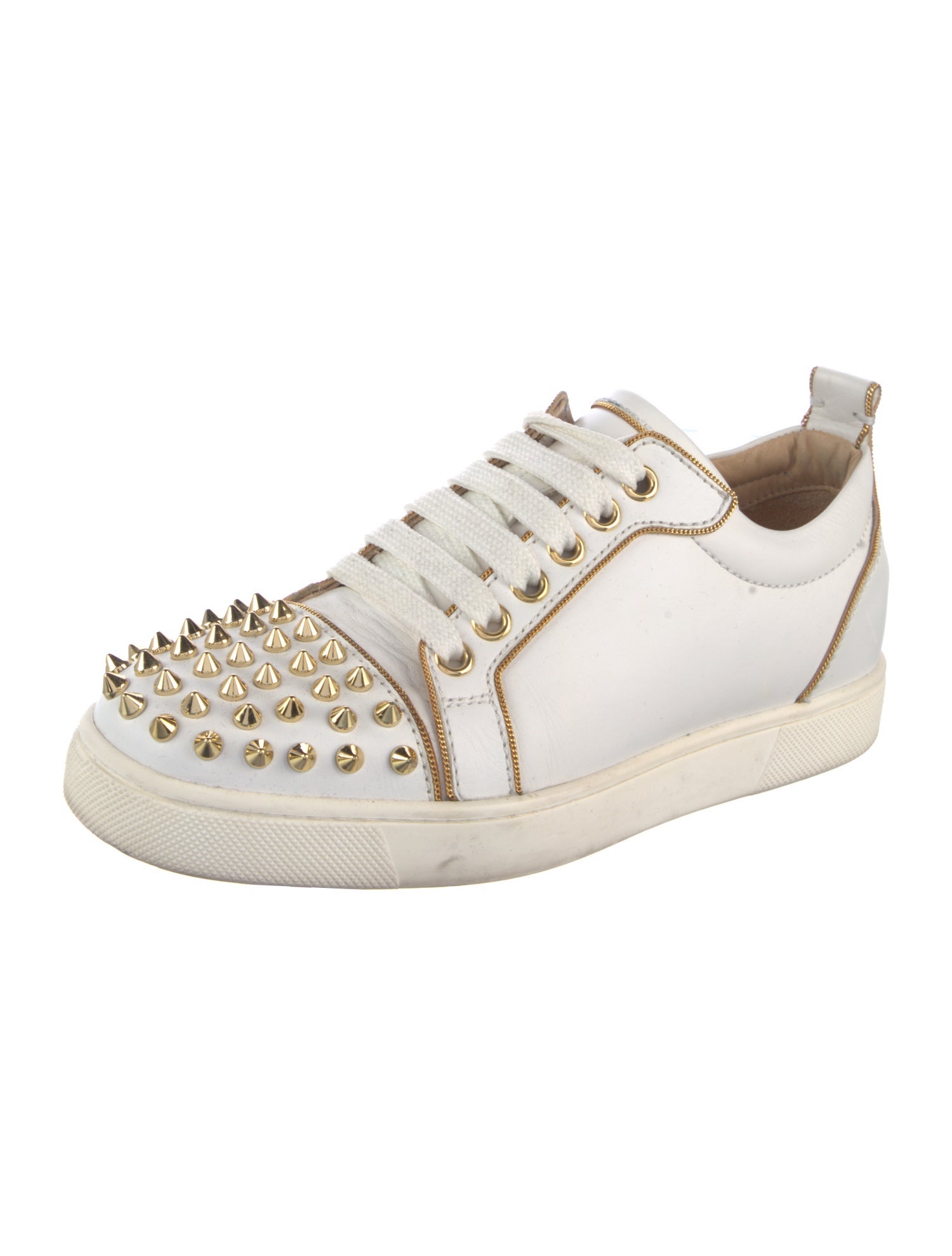 Christian Louboutin Spike Accents Leather Sneakers
