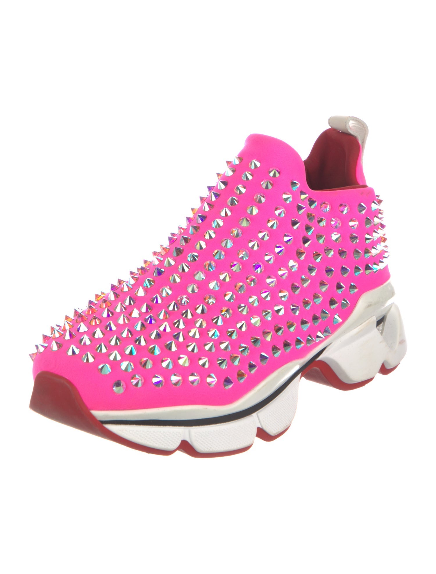 Christian Louboutin Spike Accents Neoprene Chunky Sneakers