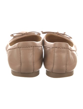 Christian Louboutin Leather Bow Accents Ballet Flats