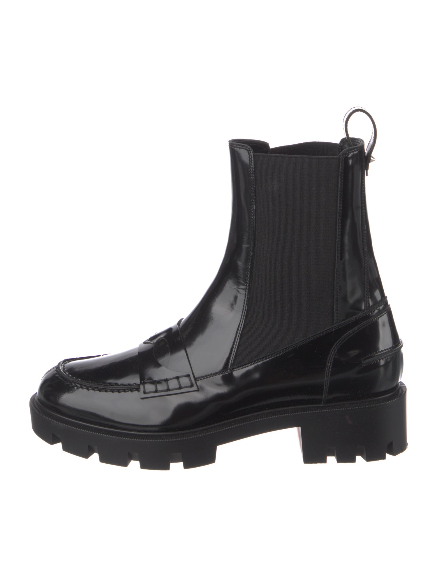 Christian Louboutin Patent Leather Chelsea Boots
