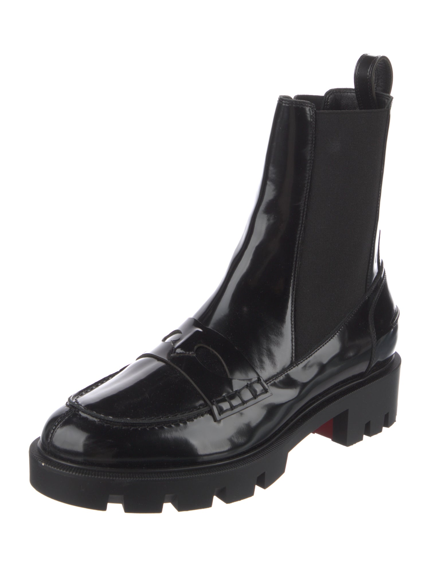 Christian Louboutin Patent Leather Chelsea Boots