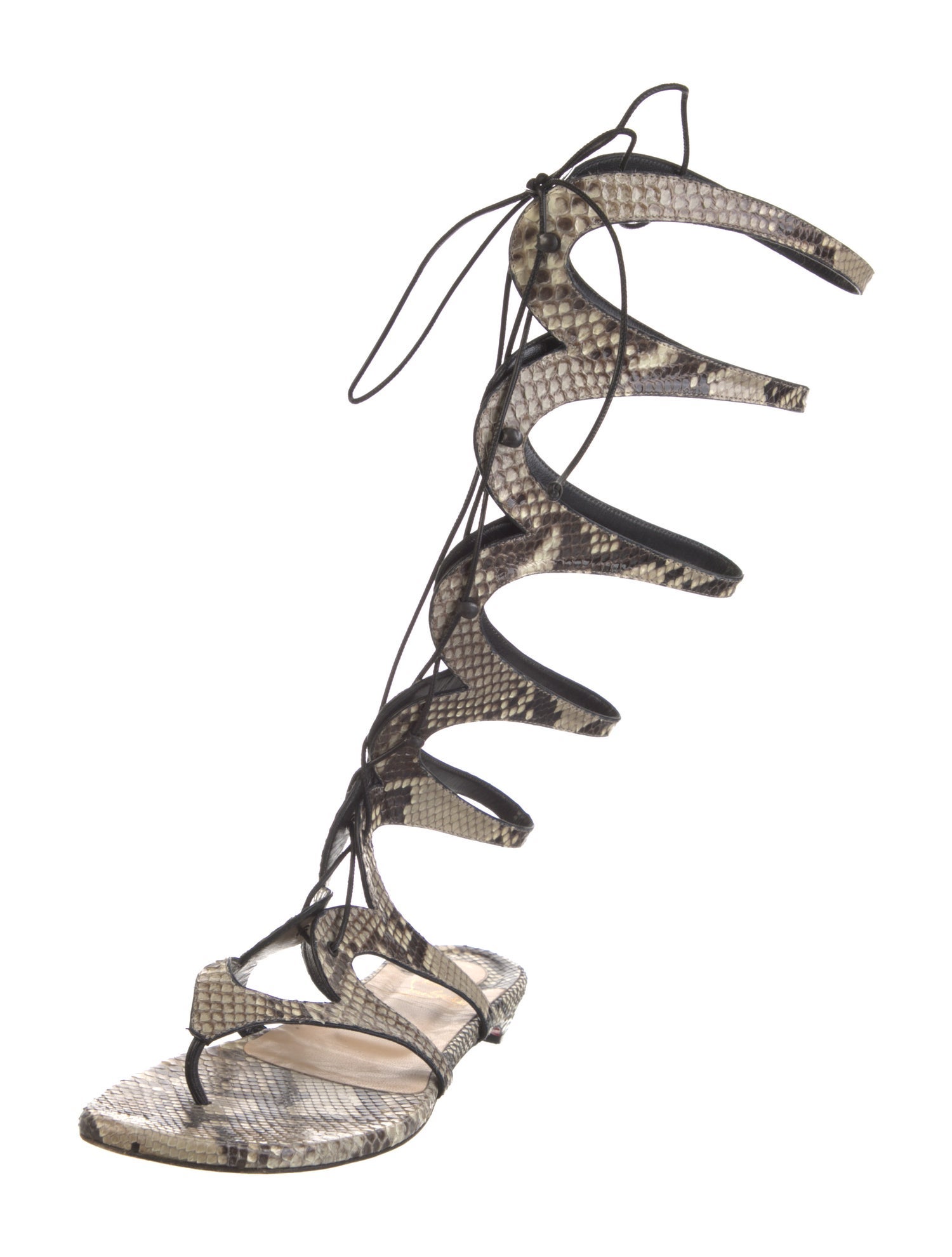 Christian Louboutin Snakeskin Animal Print Gladiator Sandals