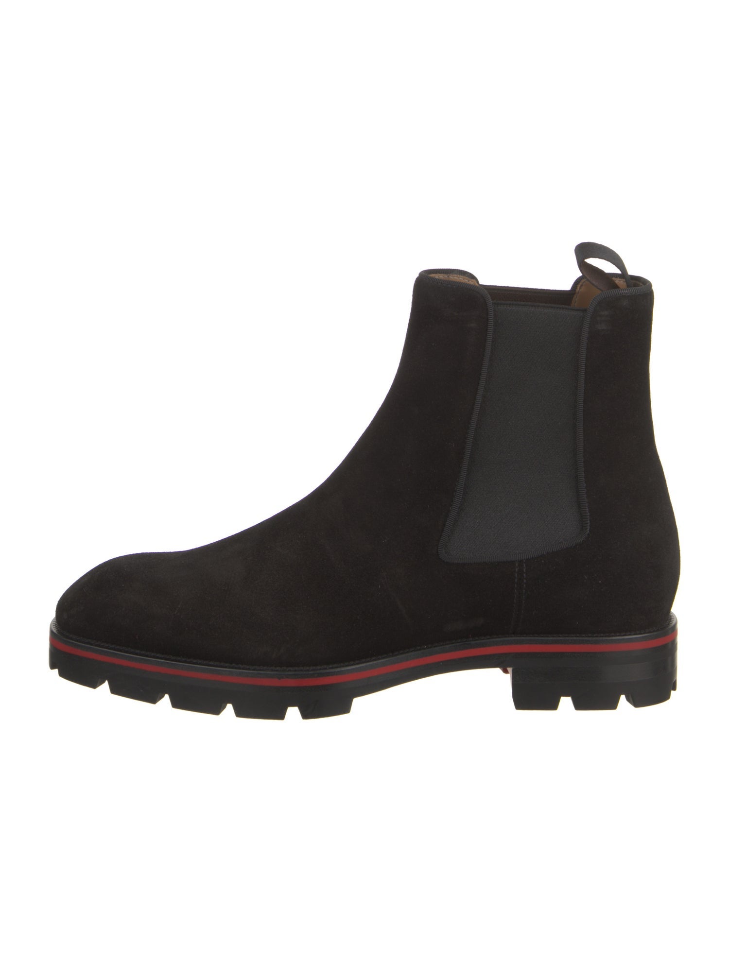 Christian Louboutin Suede Grosgrain Trim Chelsea Boots