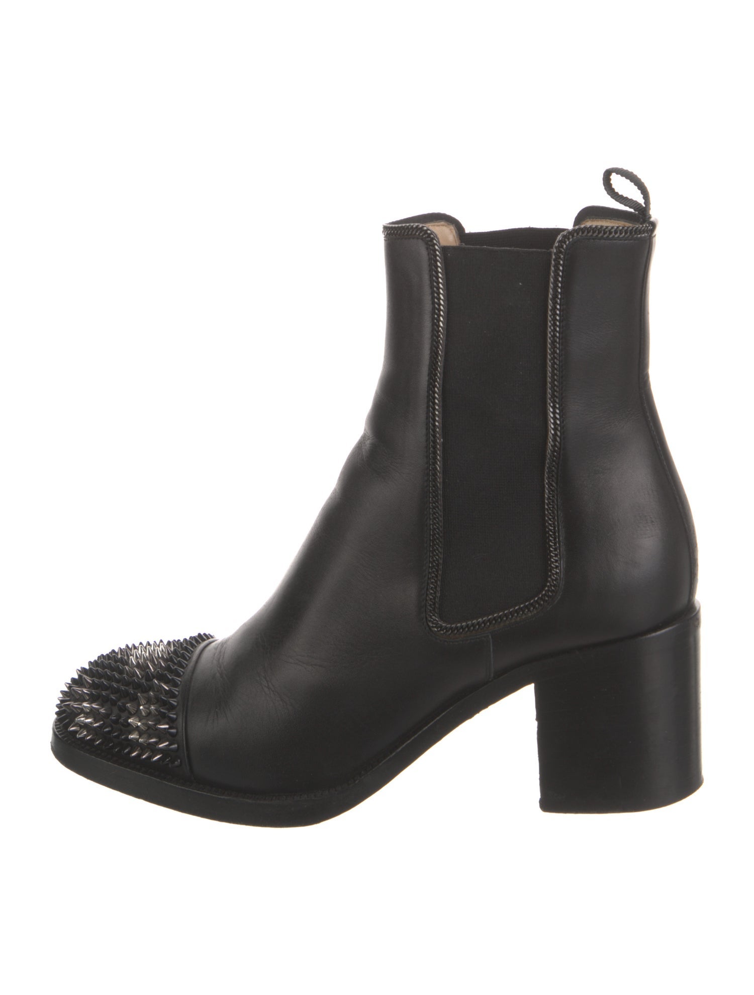 Christian Louboutin Spike Accents Leather Chelsea Boots