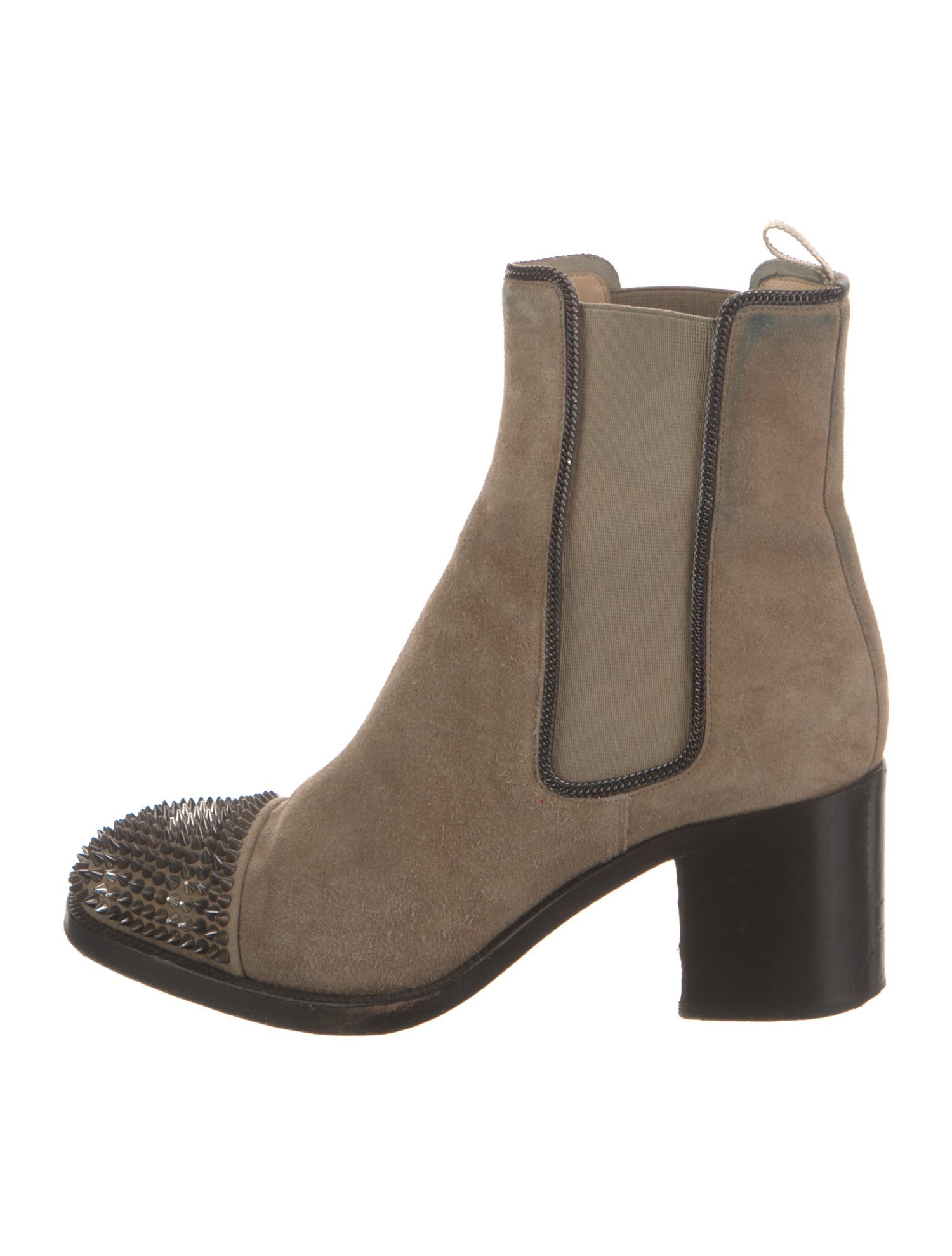Christian Louboutin Spike Accents Suede Chelsea Boots