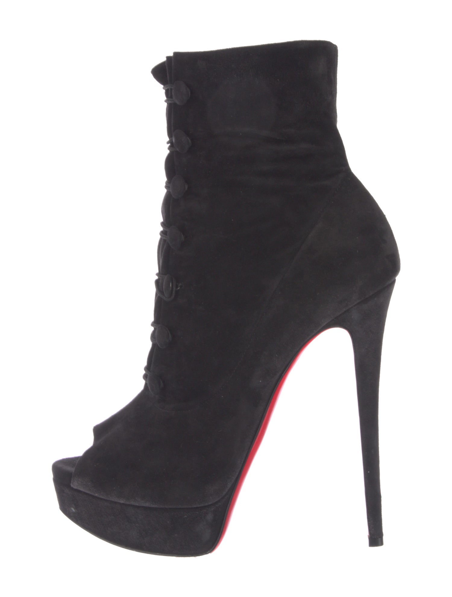 Christian Louboutin Suede Lace-Up Boots