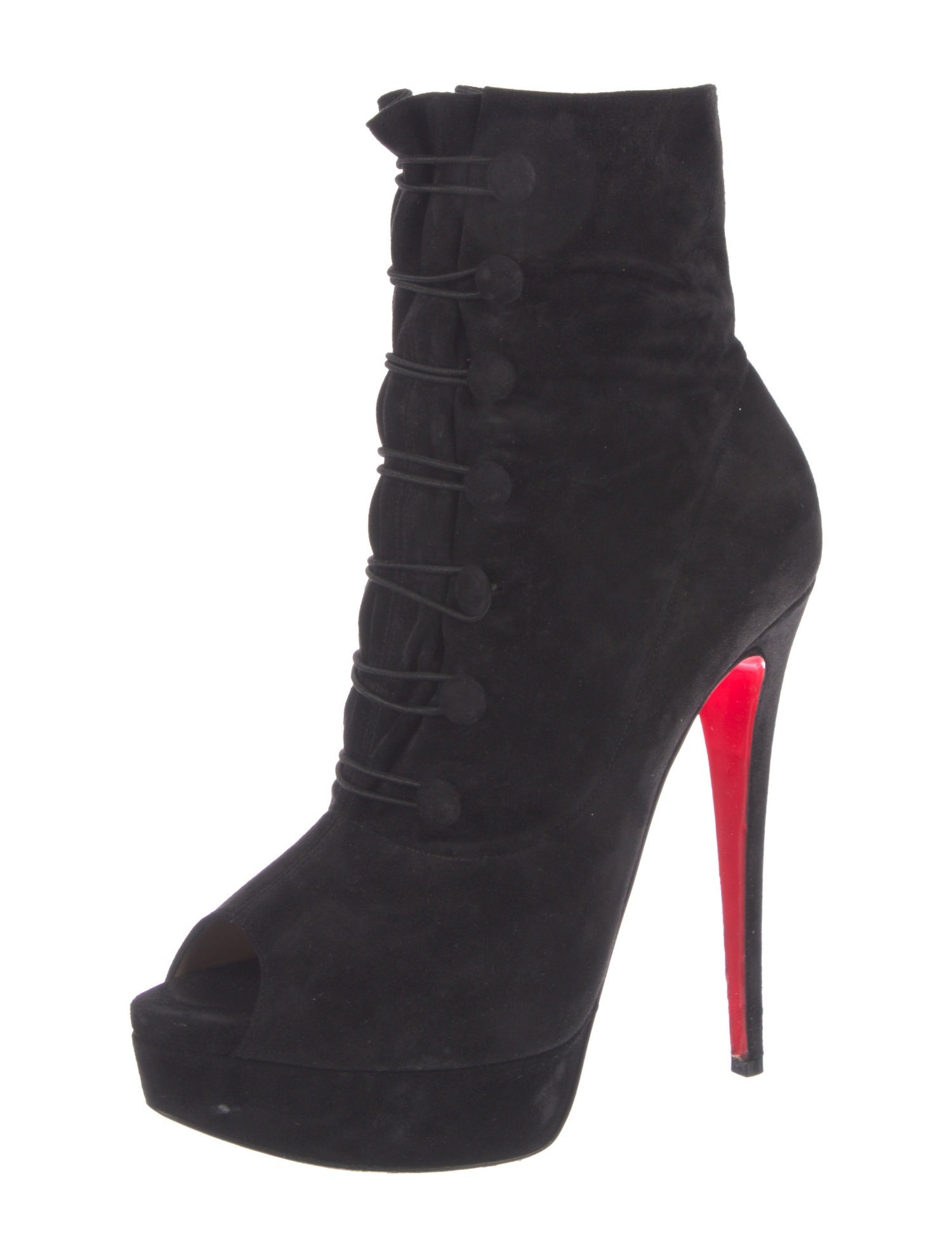 Christian Louboutin Suede Lace-Up Boots