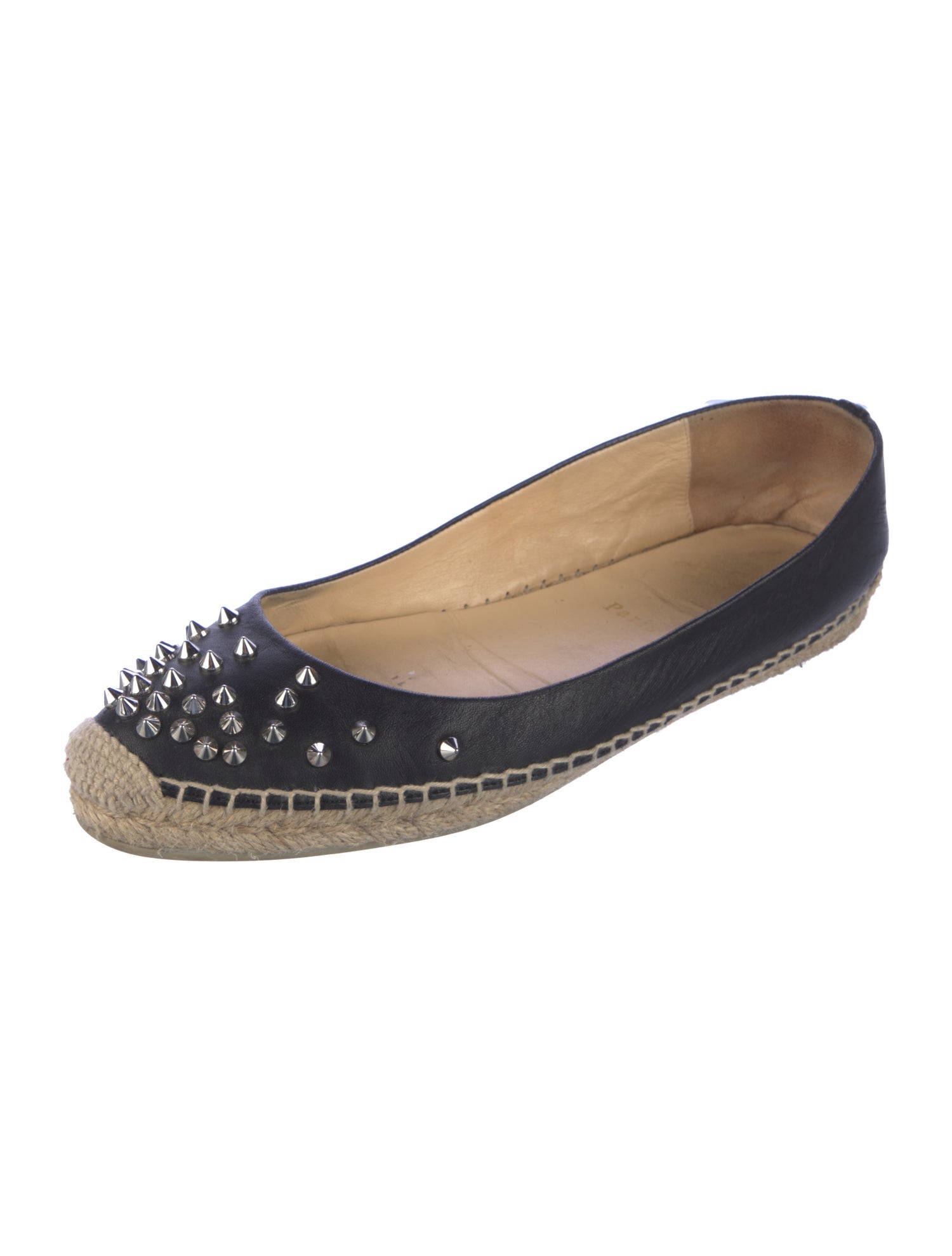 Christian Louboutin Spike Accents Leather Espadrilles