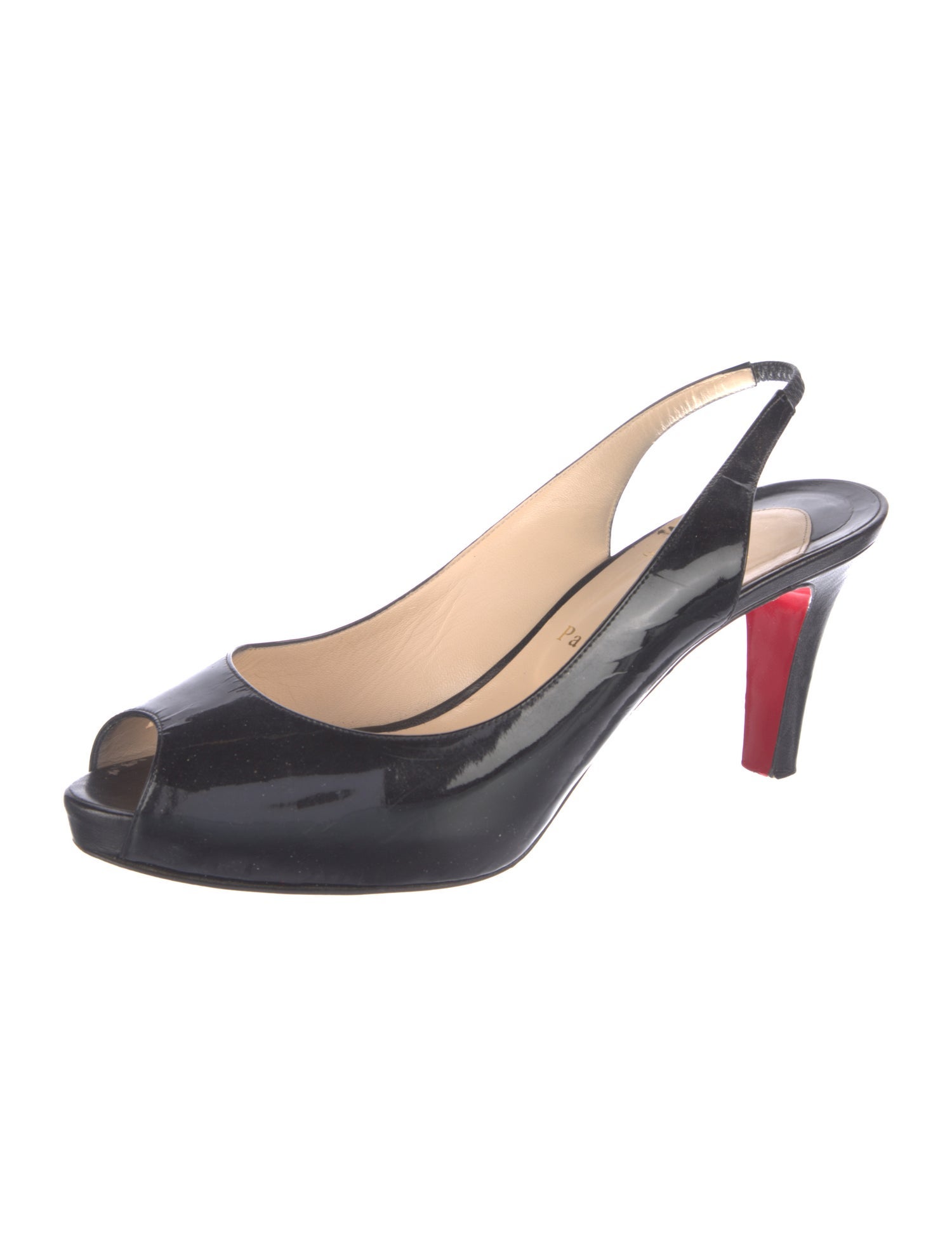 Christian Louboutin Patent Leather Slingback Pumps