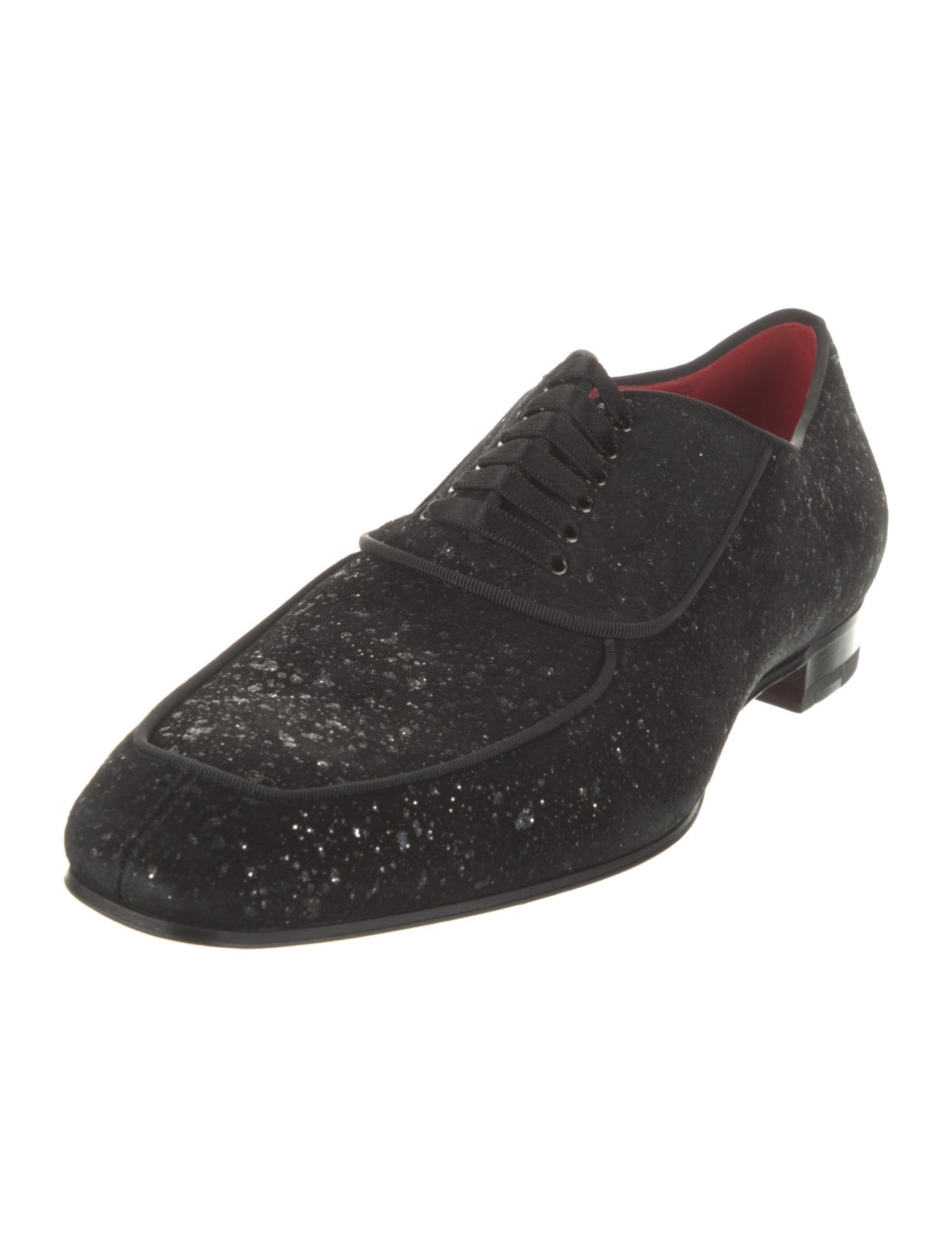 Christian Louboutin Suede Glitter Accents Oxfords
