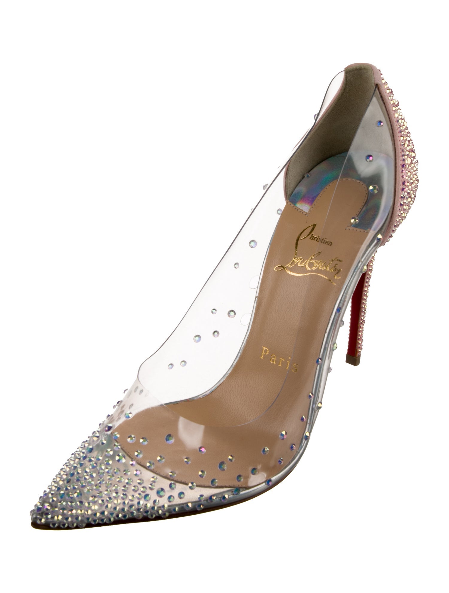 Christian Louboutin Colorblock Pattern Crystal Embellishments Pumps