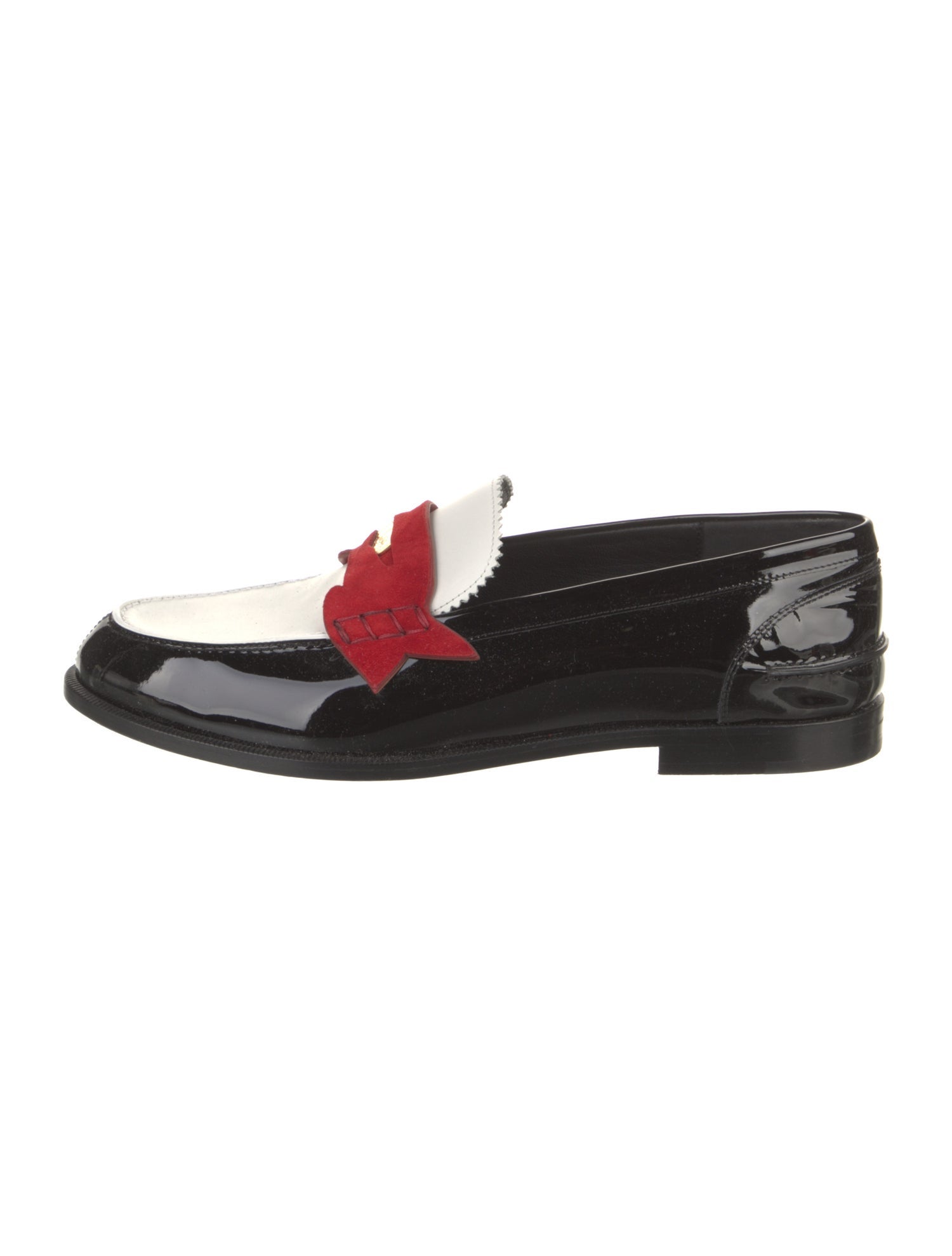 Christian Louboutin Patent Leather Colorblock Pattern Loafers