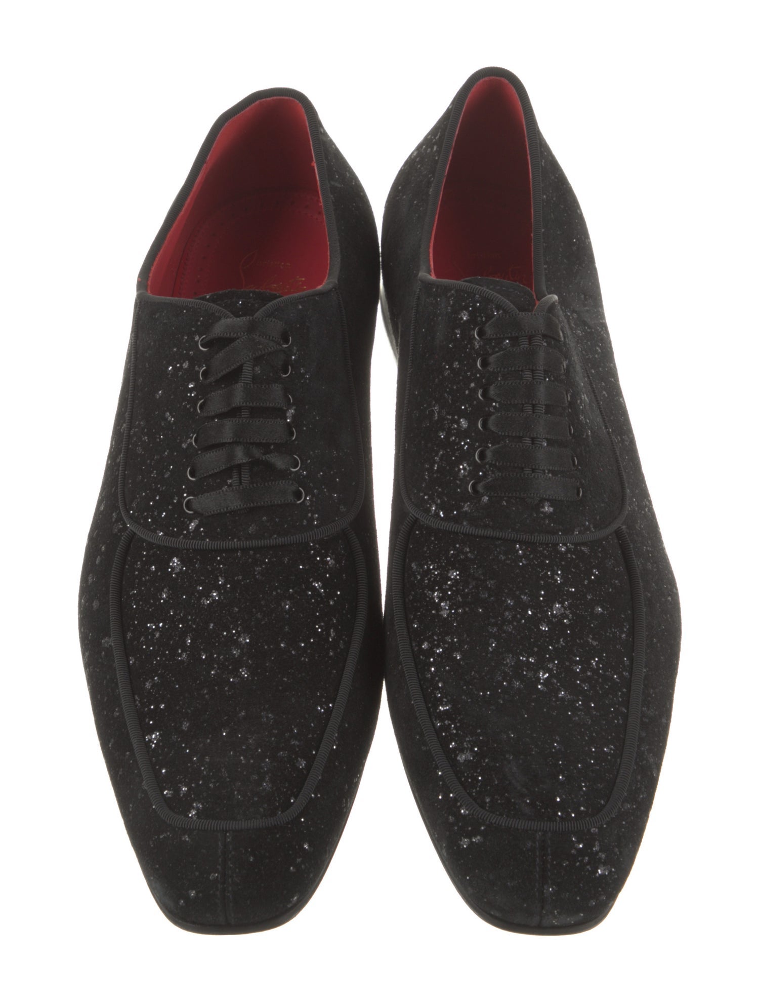 Christian Louboutin Suede Glitter Accents Oxfords
