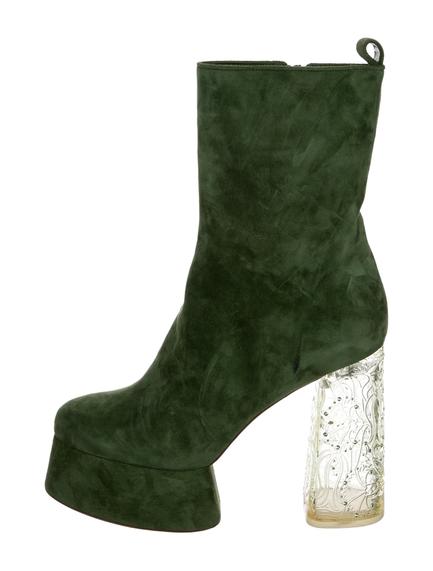 Christian Louboutin Suede Crystal Embellishments Boots