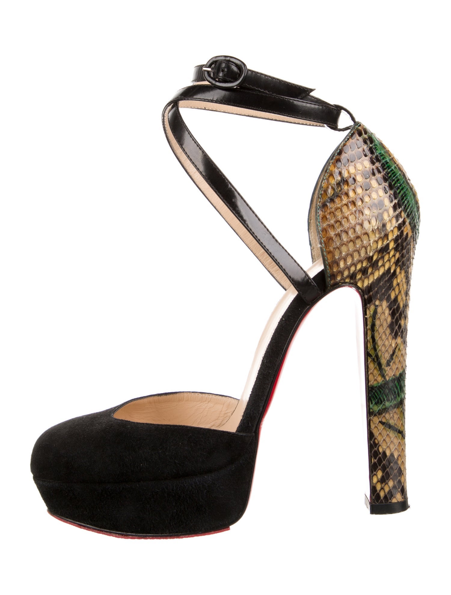 Christian Louboutin Suede Animal Print D'Orsay Pumps