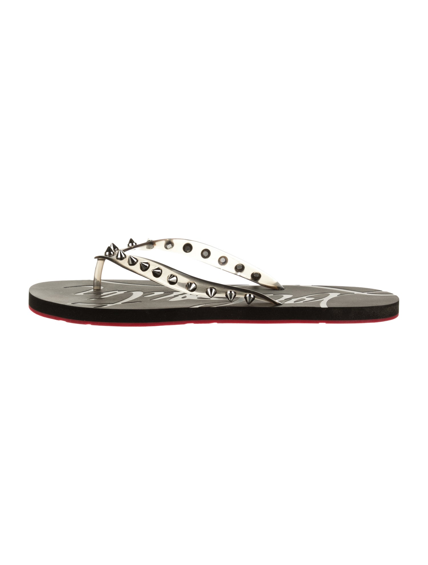 Christian Louboutin Rubber Studded Accents Flip Flops