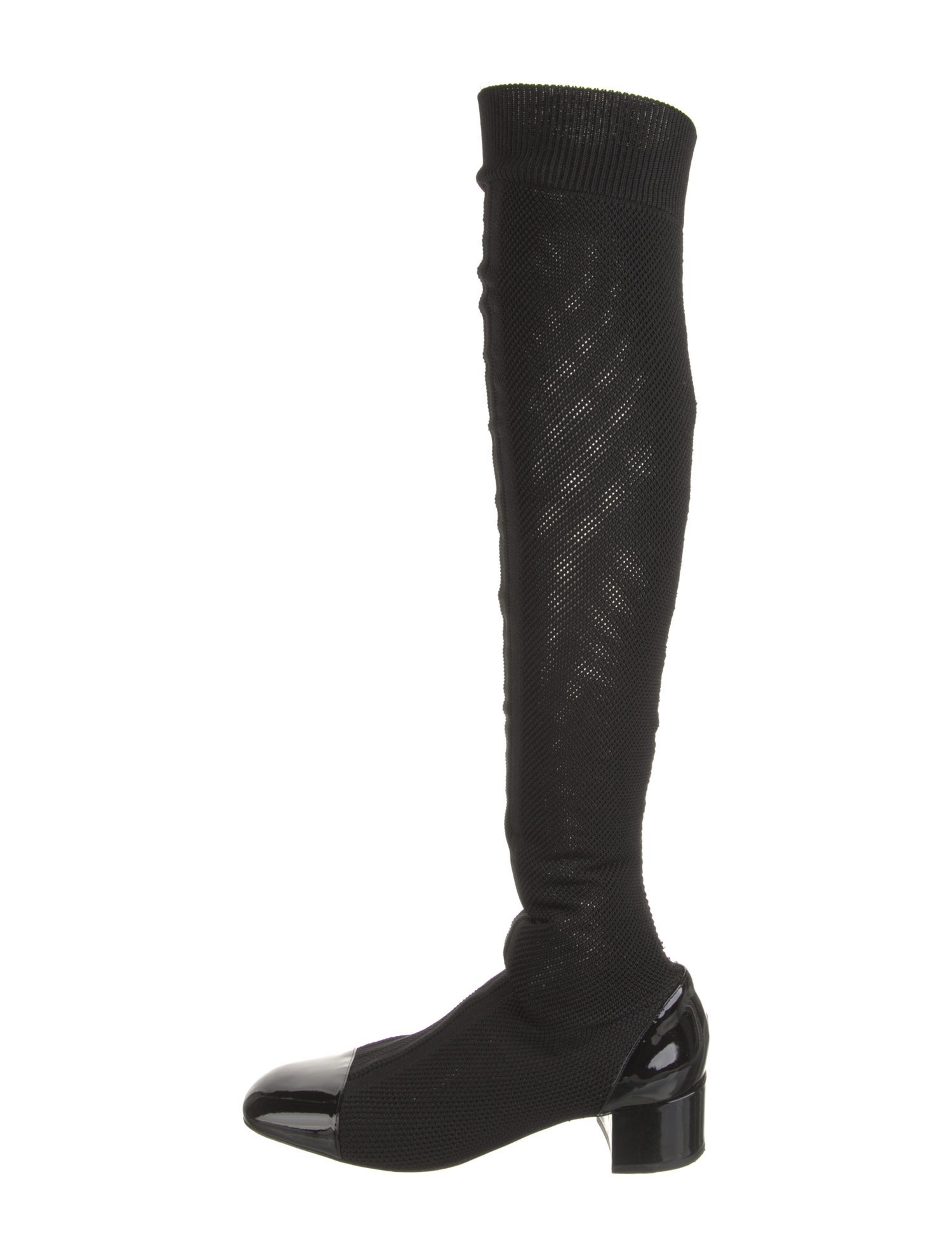 Christian Louboutin Spike Accents Leather Trim Embellishment Sock Boots