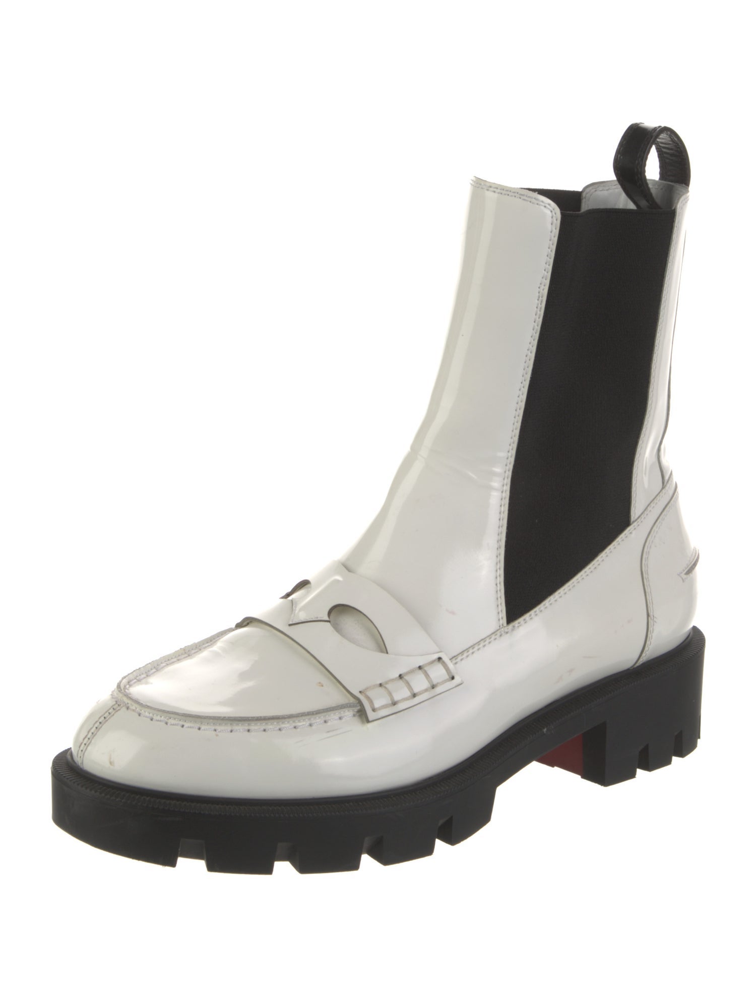 Christian Louboutin Patent Leather Chelsea Boots