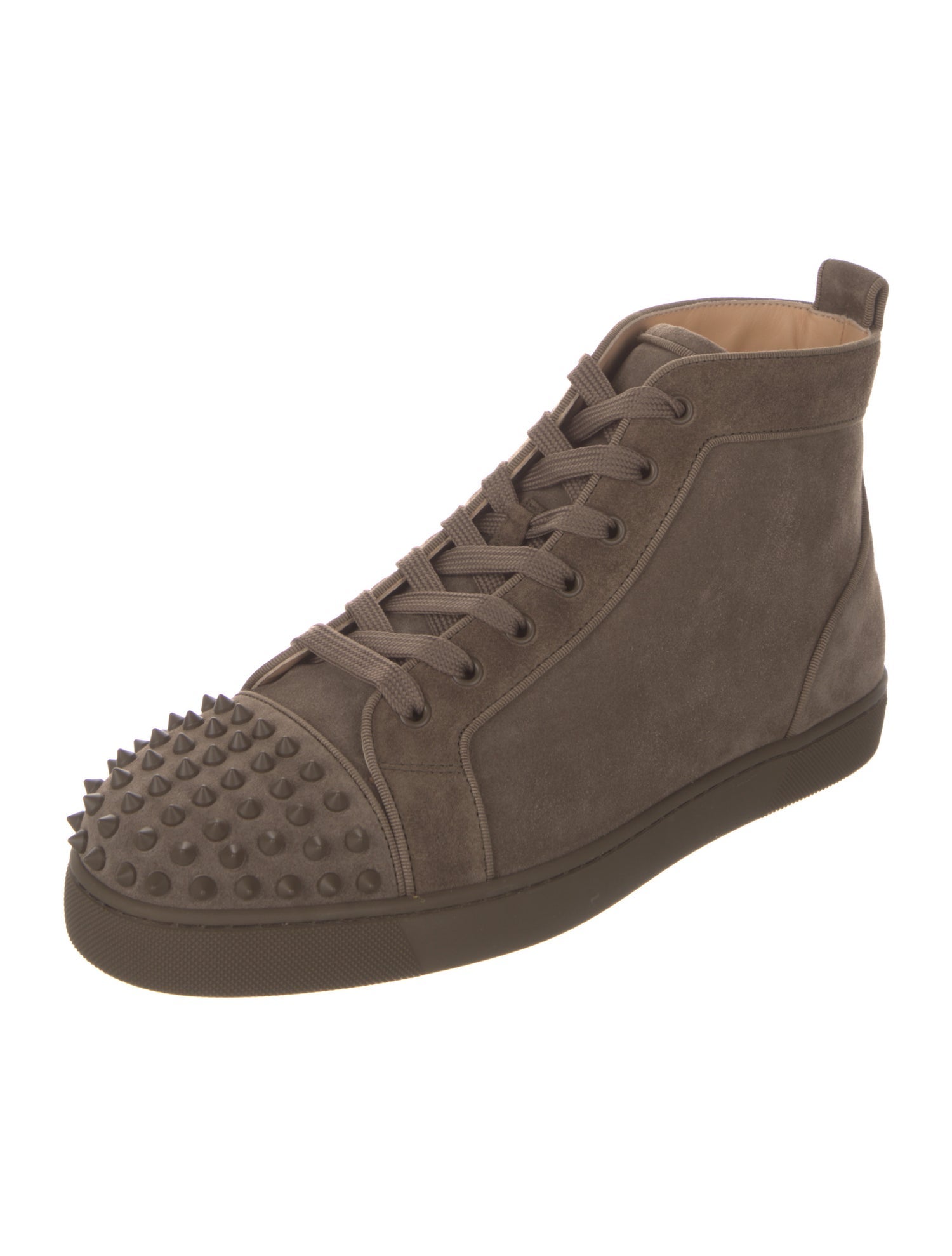Christian Louboutin Spike Accents Suede Sneakers