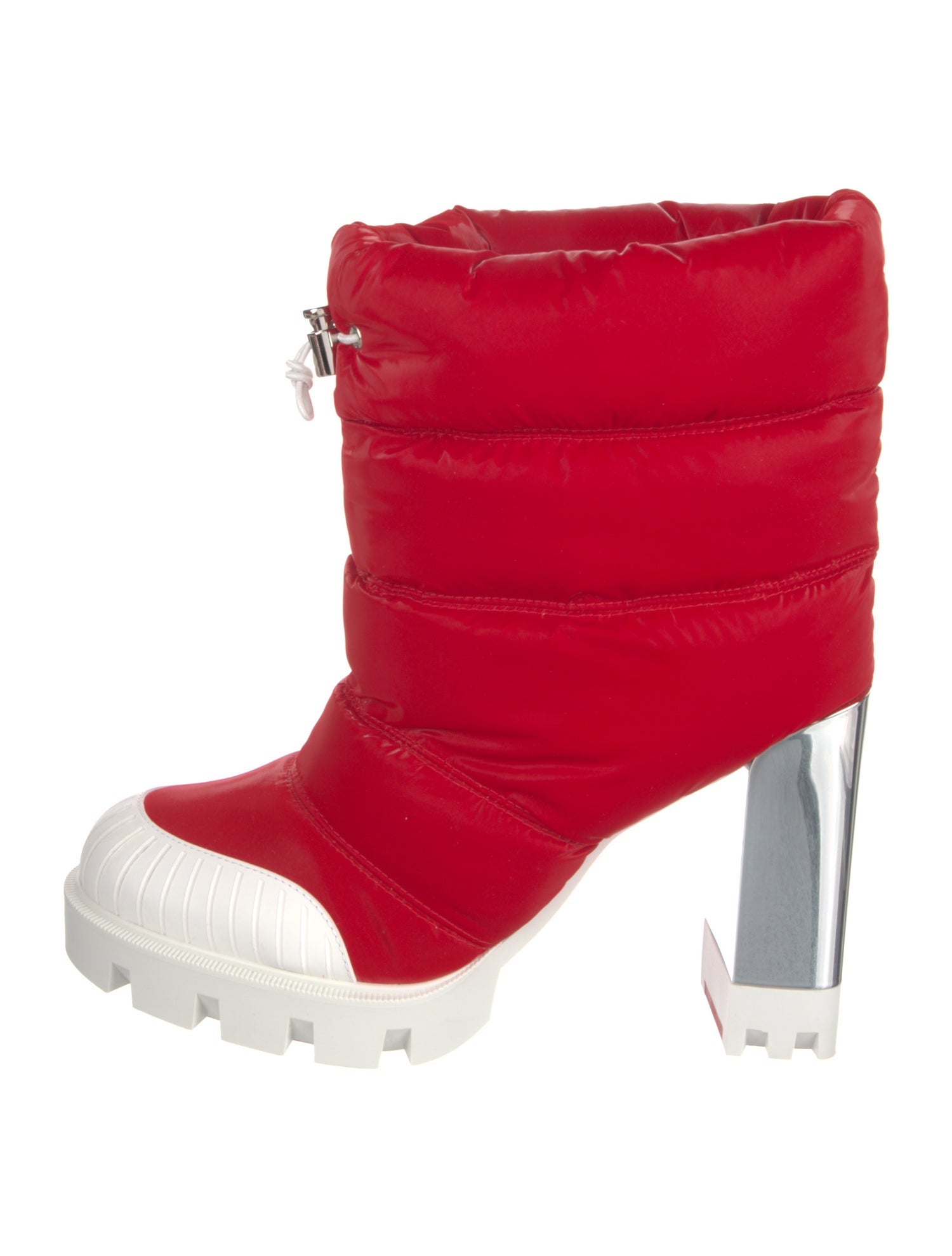 Christian Louboutin Nylon Colorblock Pattern Rain Boots