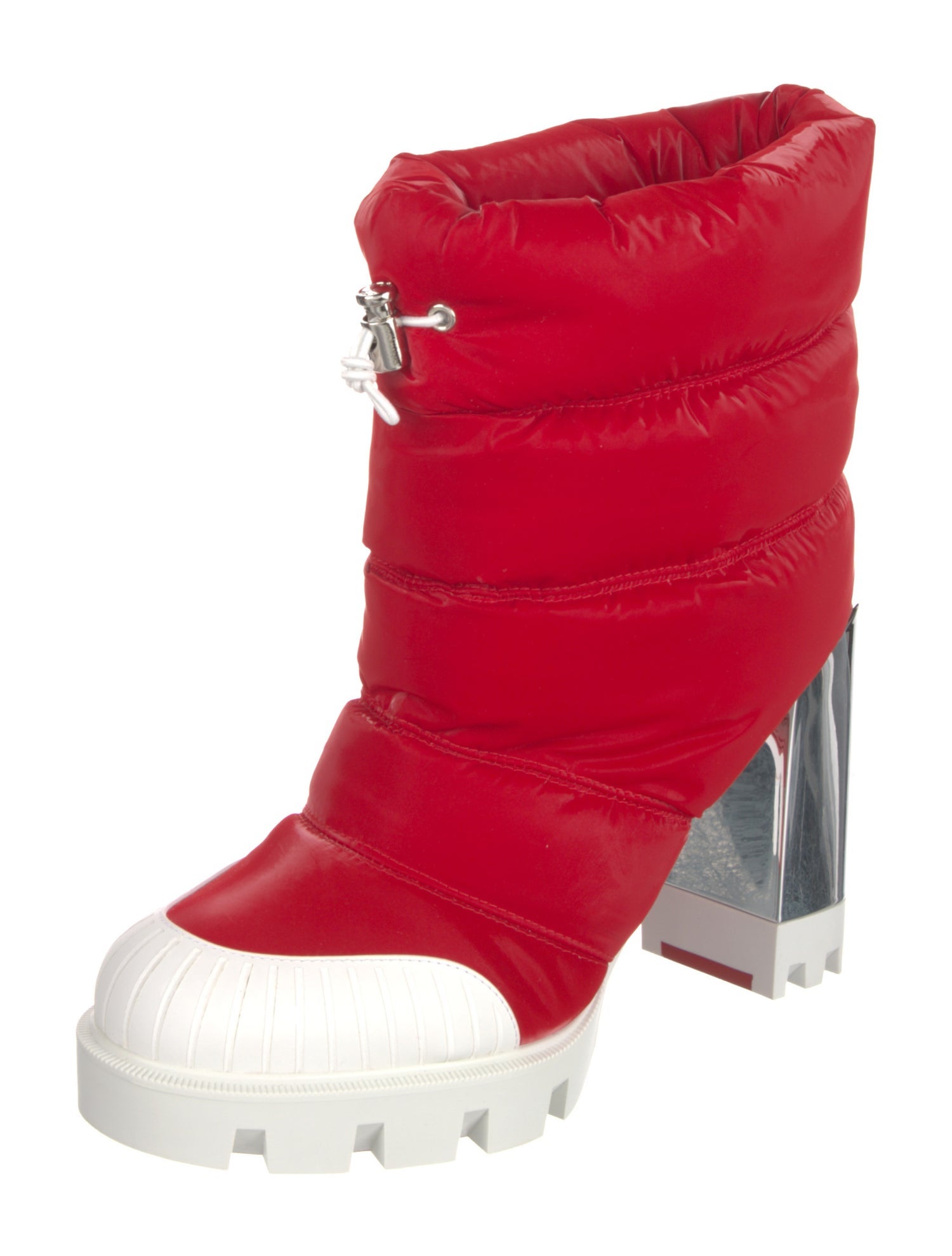 Christian Louboutin Nylon Colorblock Pattern Rain Boots