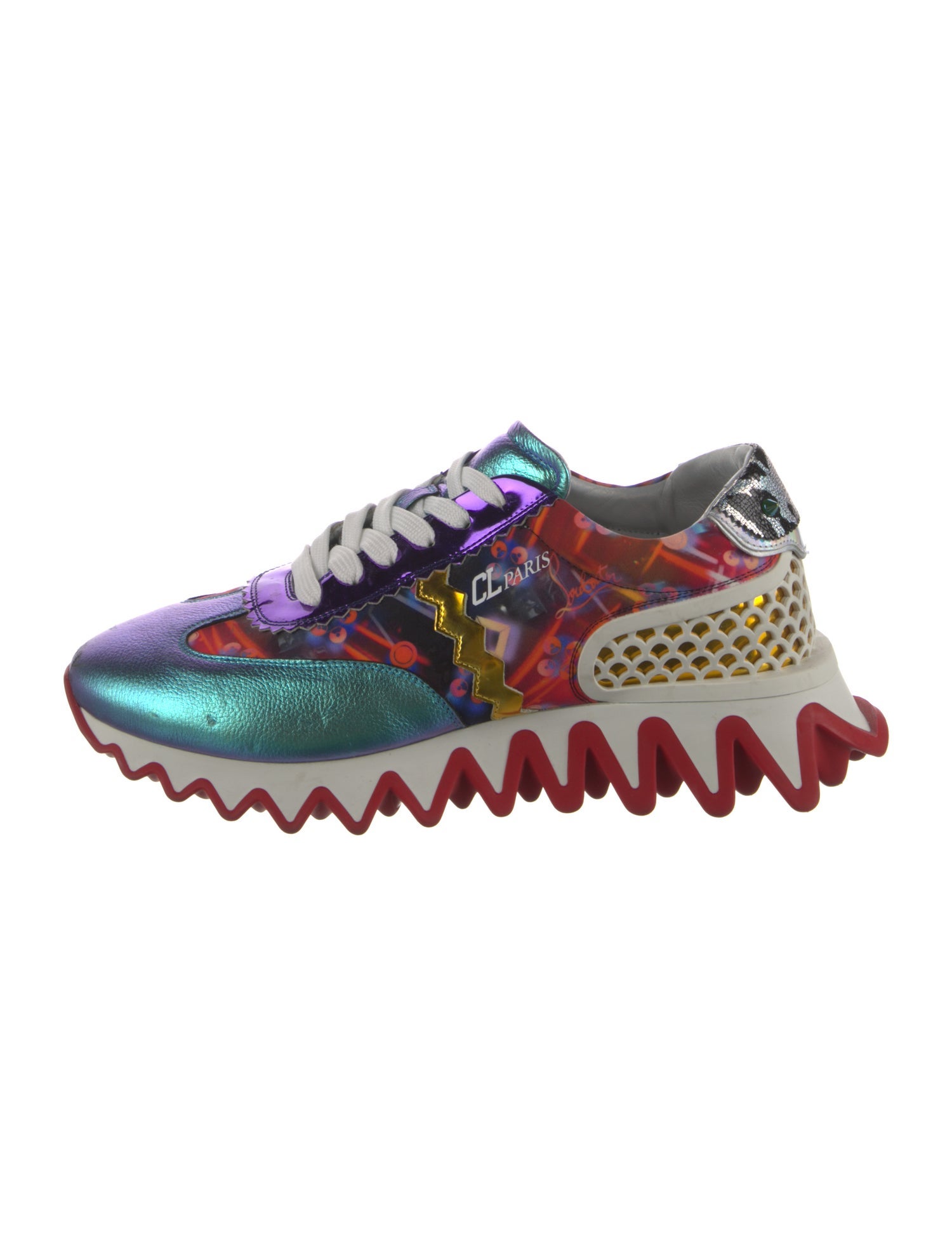 Christian Louboutin Spike Accents Leather Athletic Sneakers