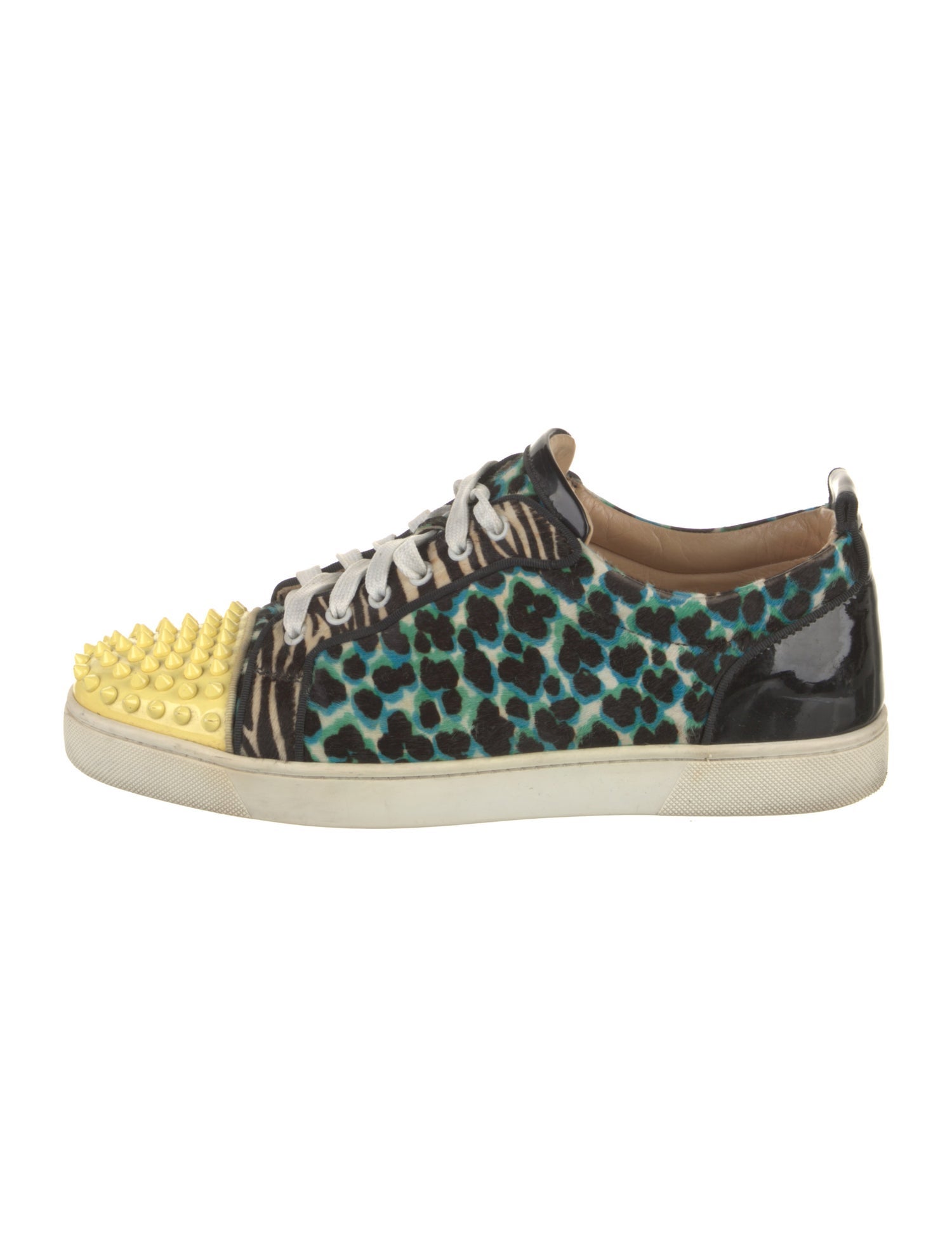 Christian Louboutin Patent Leather Animal Print Sneakers