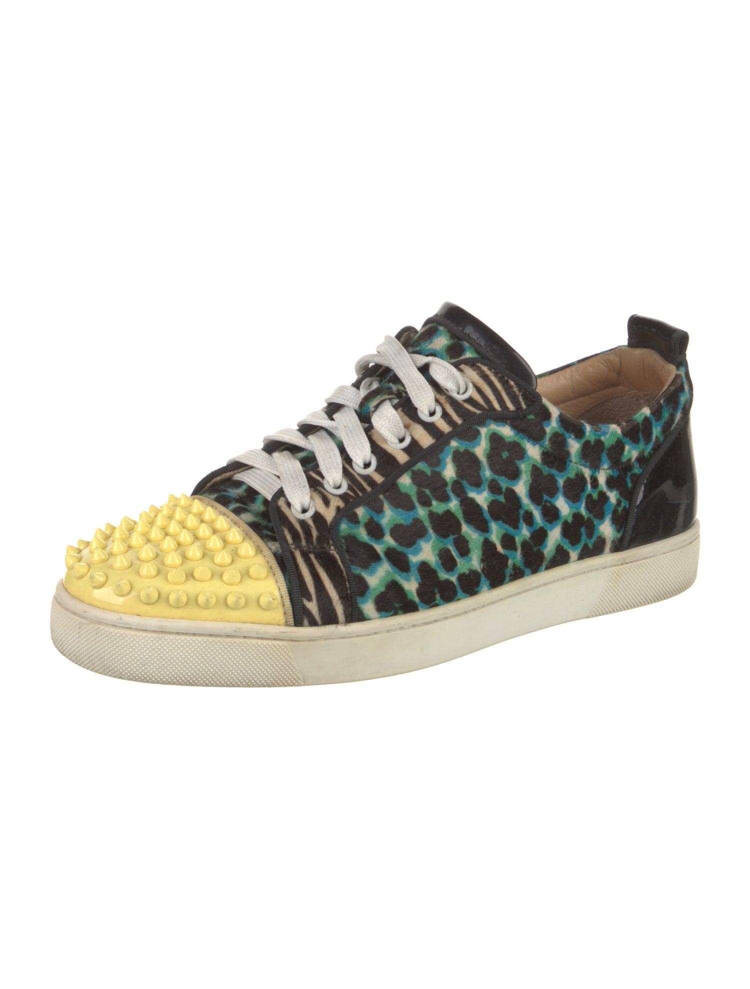 Christian Louboutin Patent Leather Animal Print Sneakers