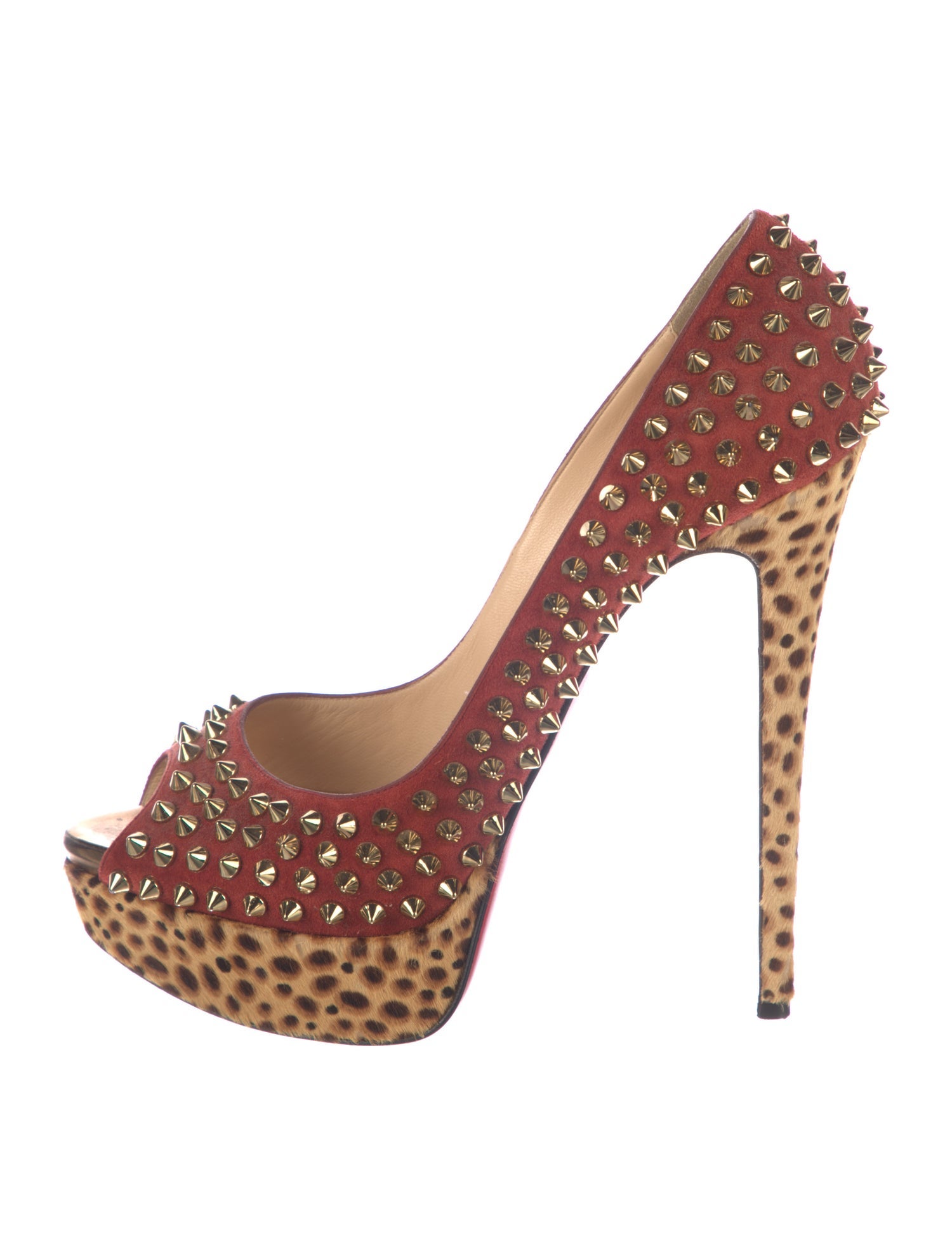 Christian Louboutin Lady Peep Spikes 150 Spike Accents Pumps
