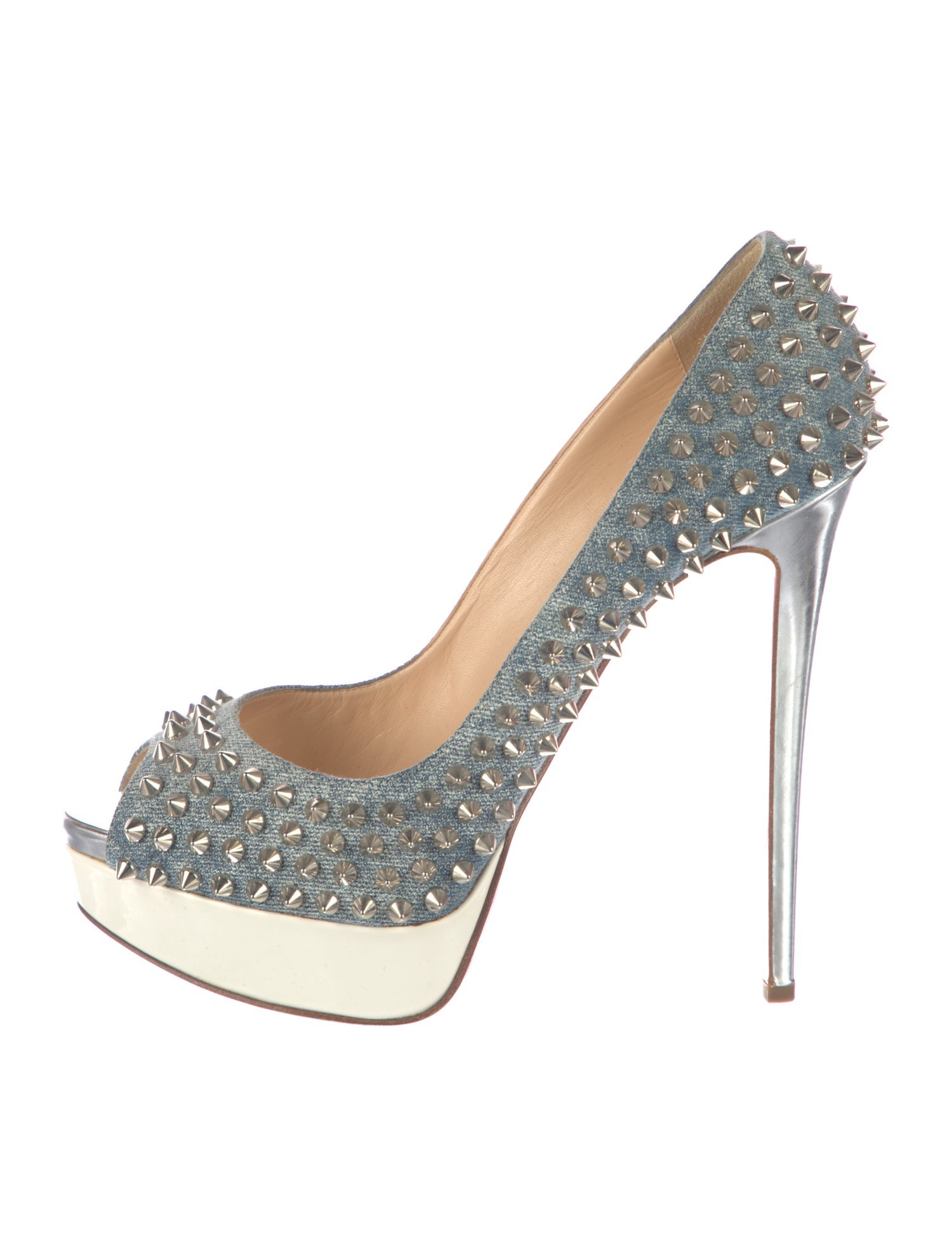 Christian Louboutin Greissimo Pump 140 Spike Accents Pumps