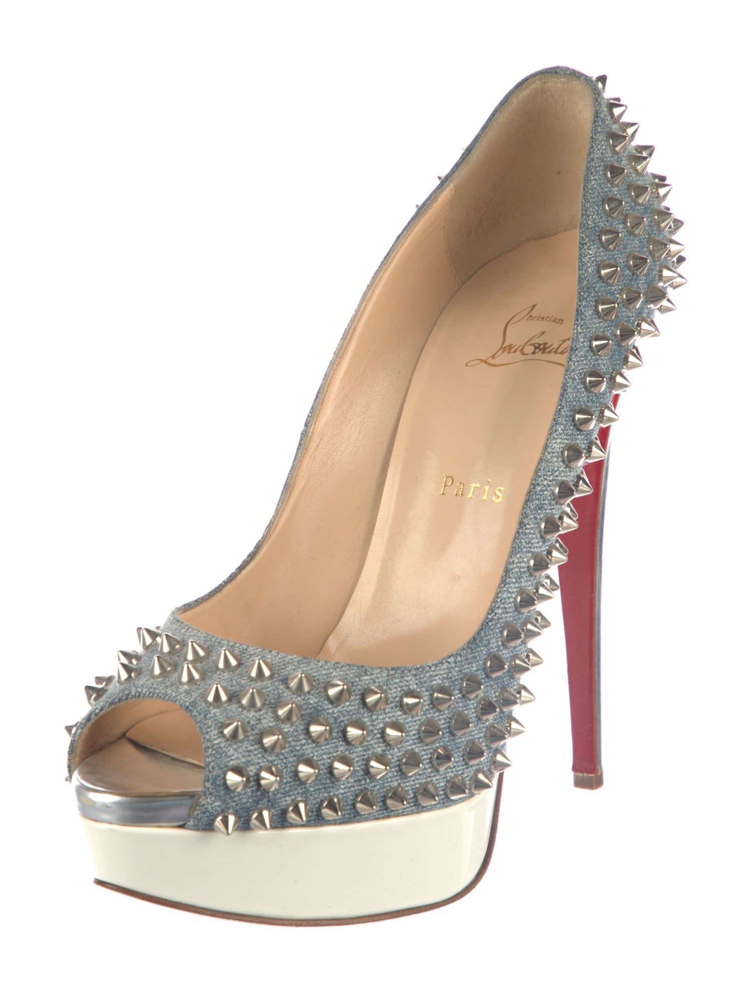 Christian Louboutin Greissimo Pump 140 Spike Accents Pumps