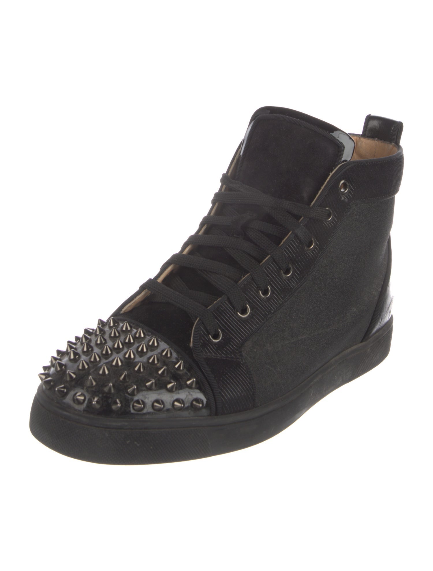 Christian Louboutin Spike Accents Glitter Sneakers