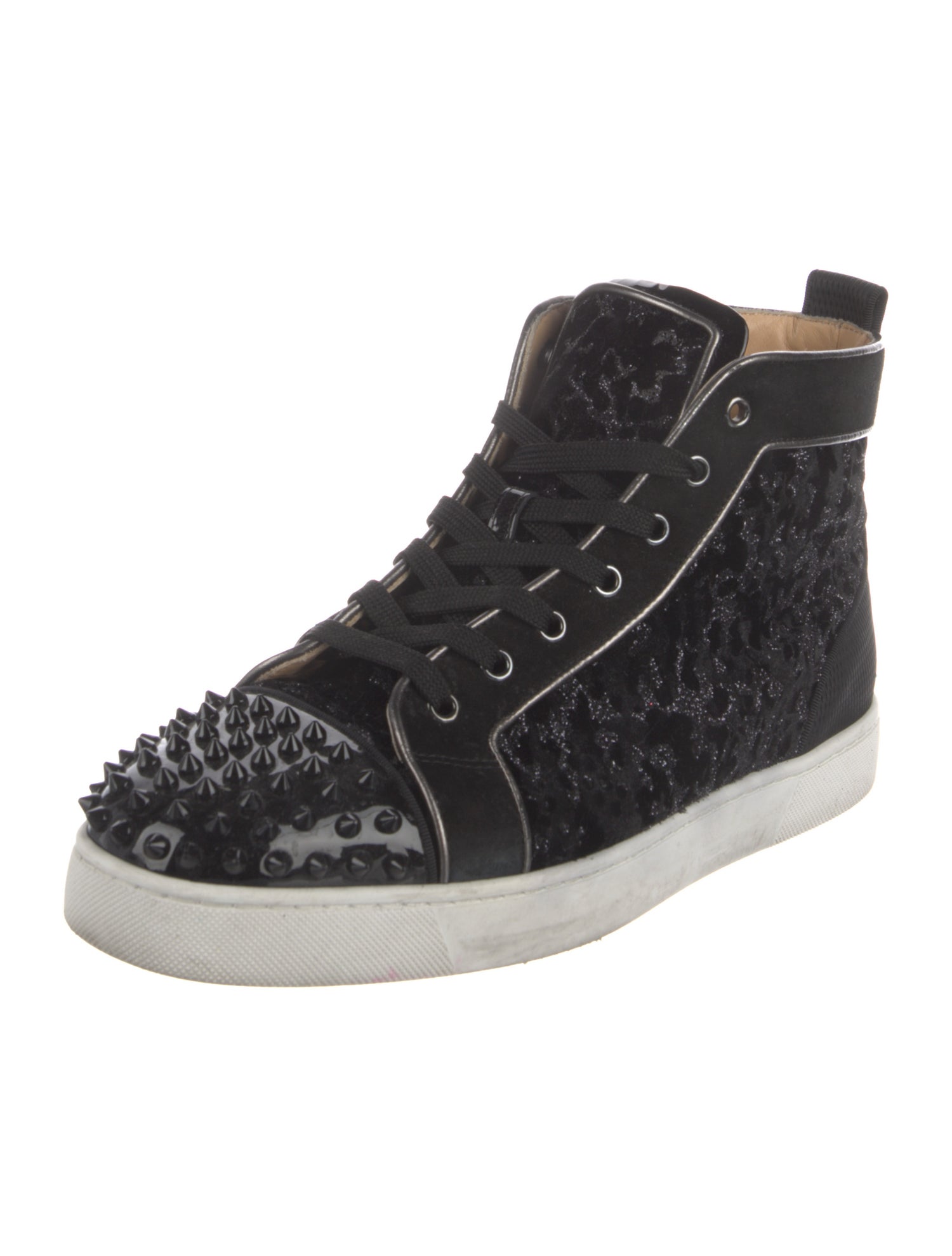 Christian Louboutin Spike Accents Printed Sneakers