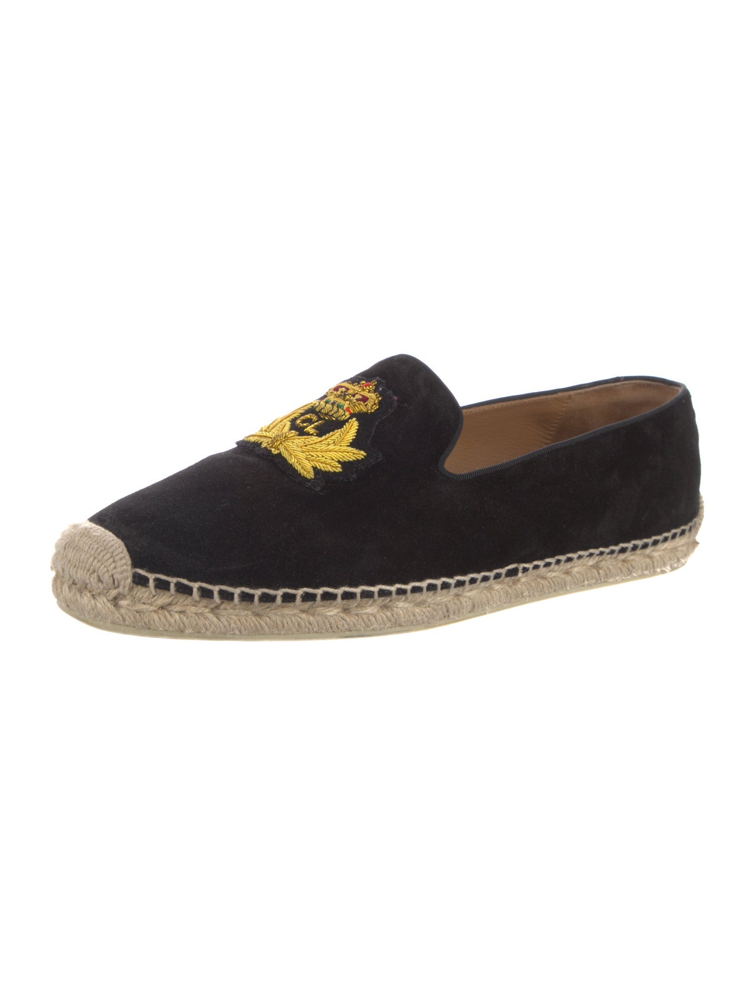 Christian Louboutin Suede Embroidered Accent Espadrilles