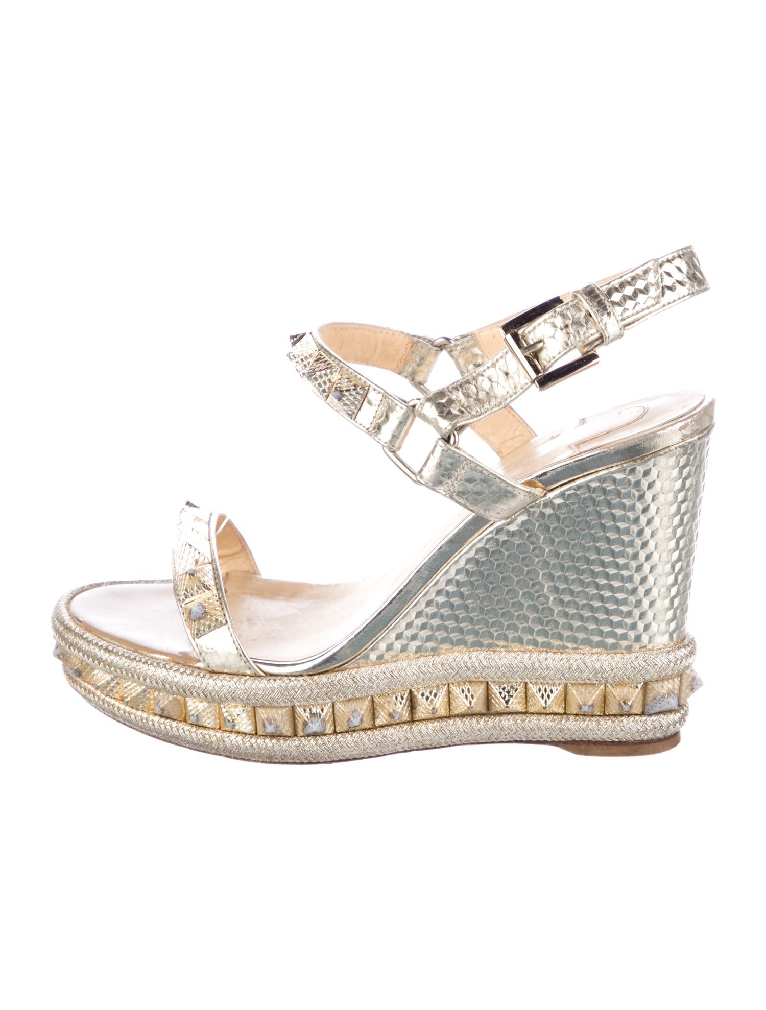 Christian Louboutin Leather Studded Accents Espadrilles