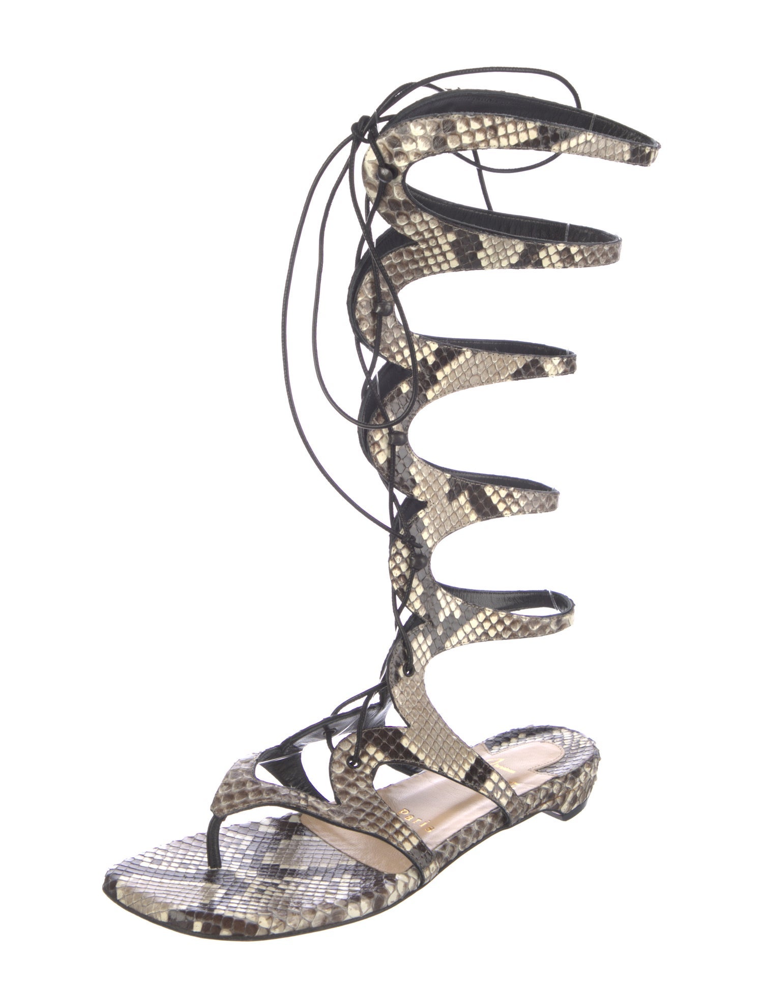 Christian Louboutin Snakeskin Animal Print Gladiator Sandals