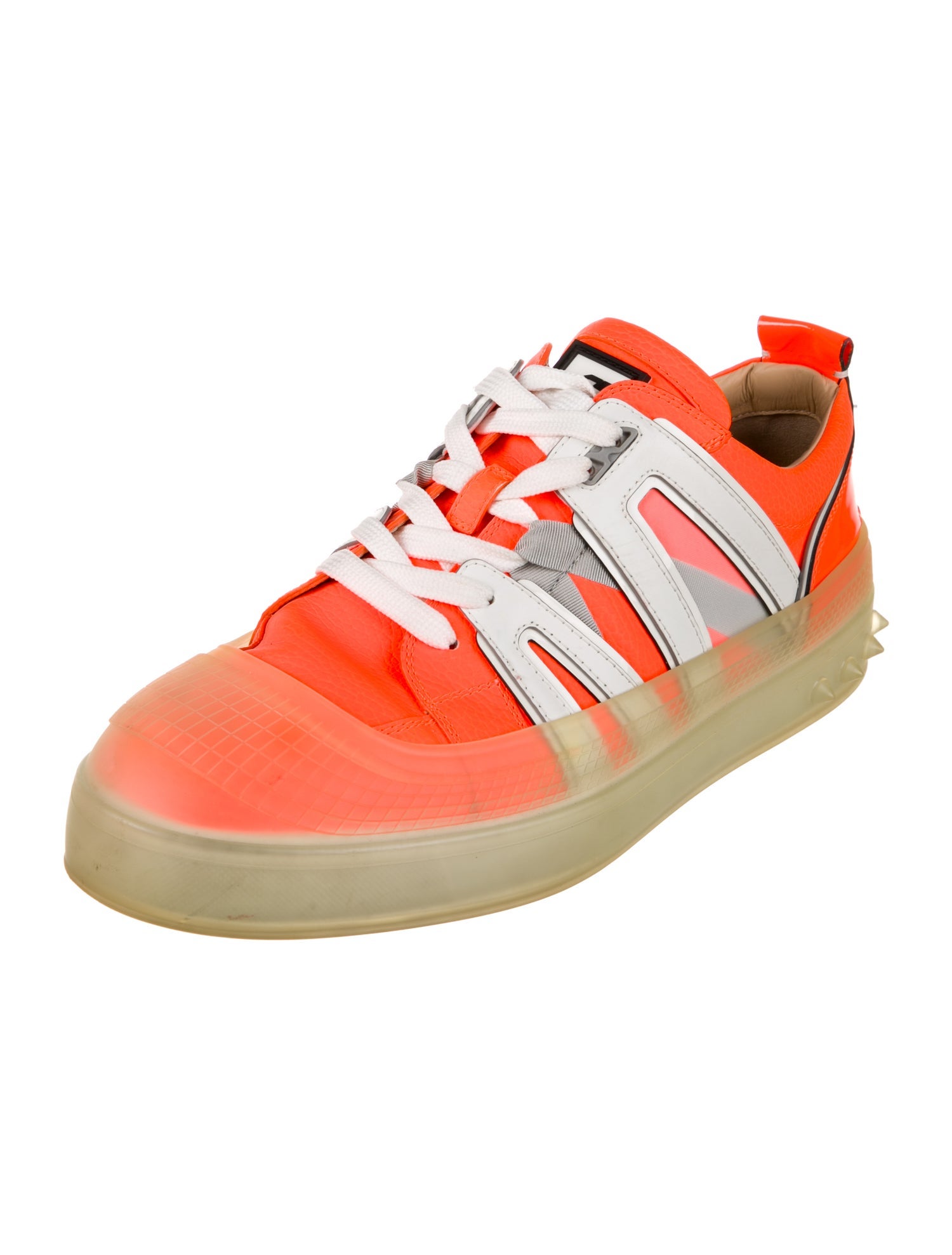 Christian Louboutin Spike Accents Leather Sneakers