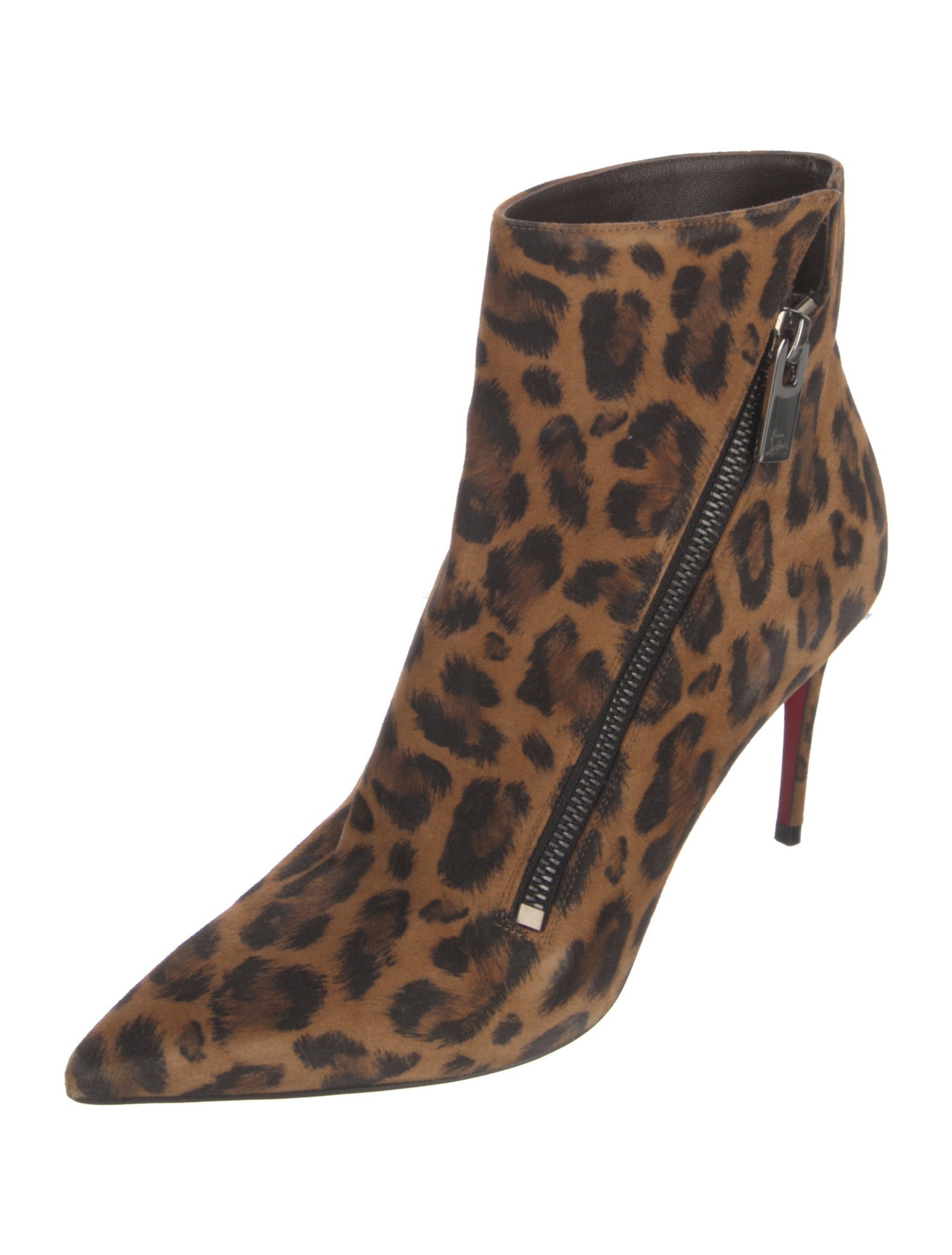 Christian Louboutin Suede Animal Print Boots