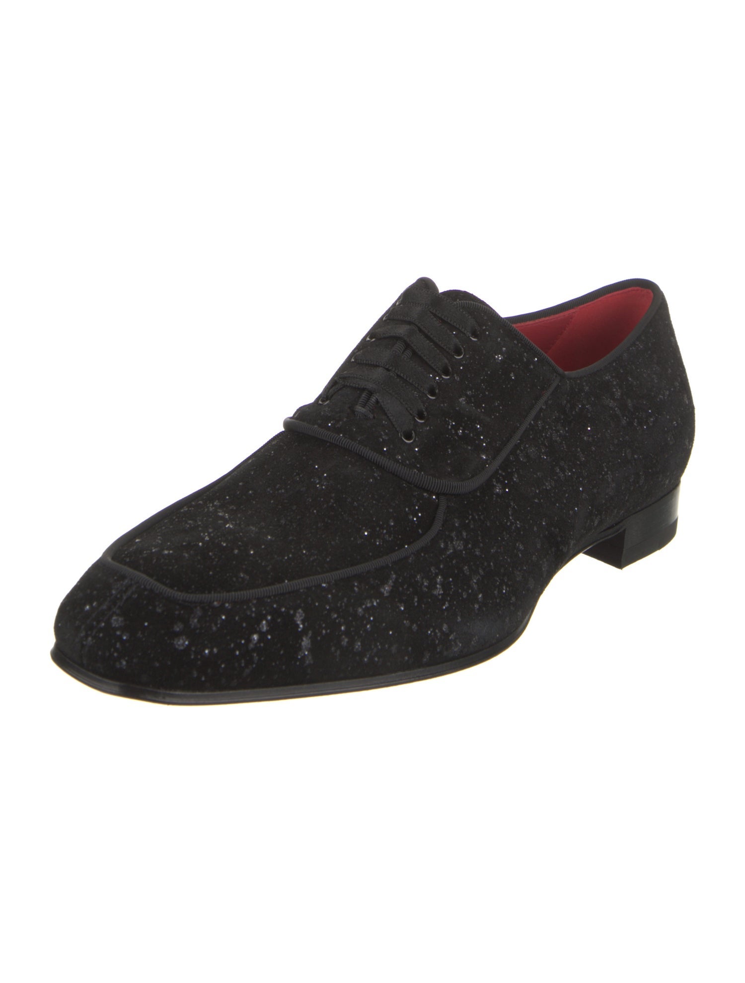 Christian Louboutin Suede Glitter Accents Oxfords