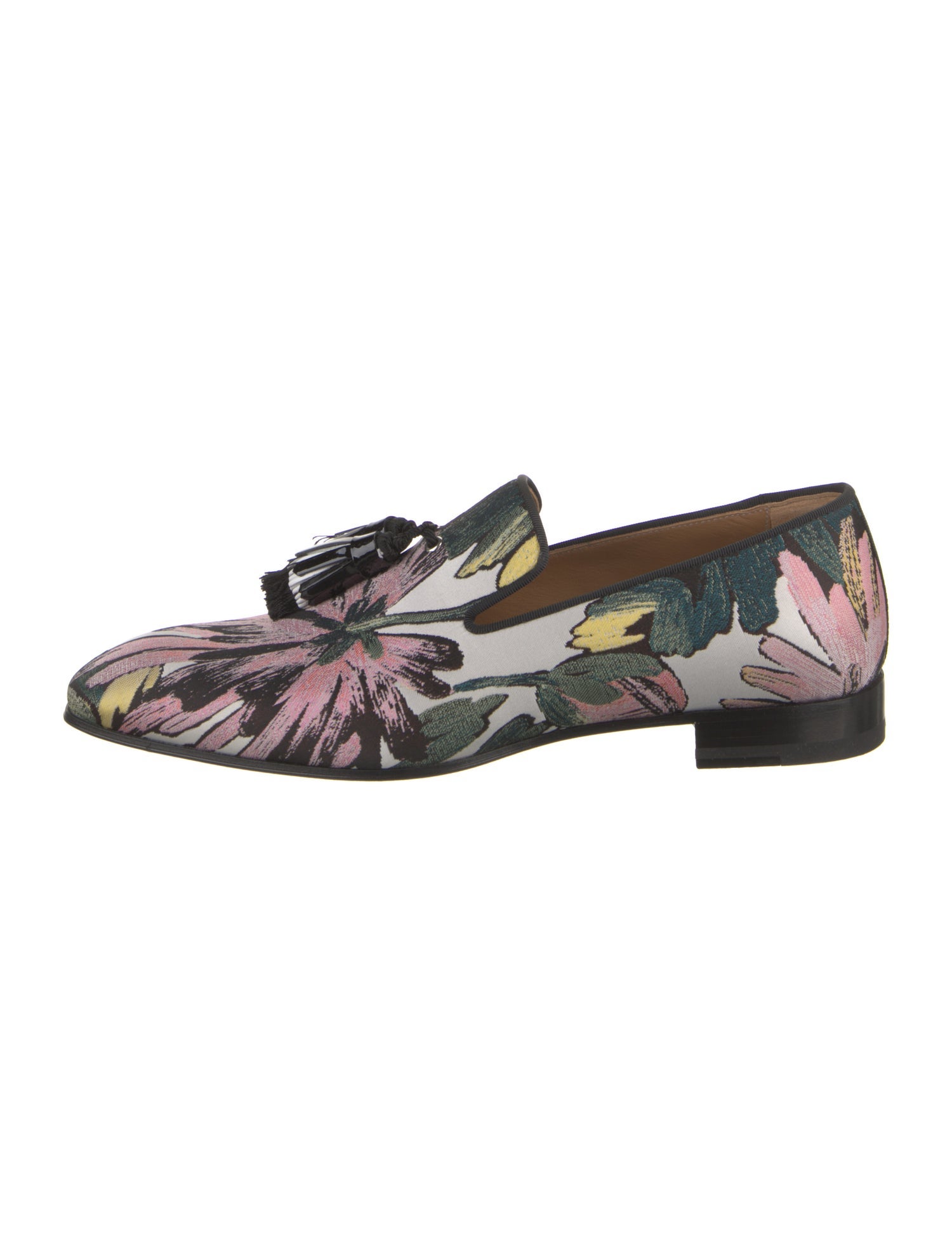 Christian Louboutin Floral Print Tassel Accents Loafers