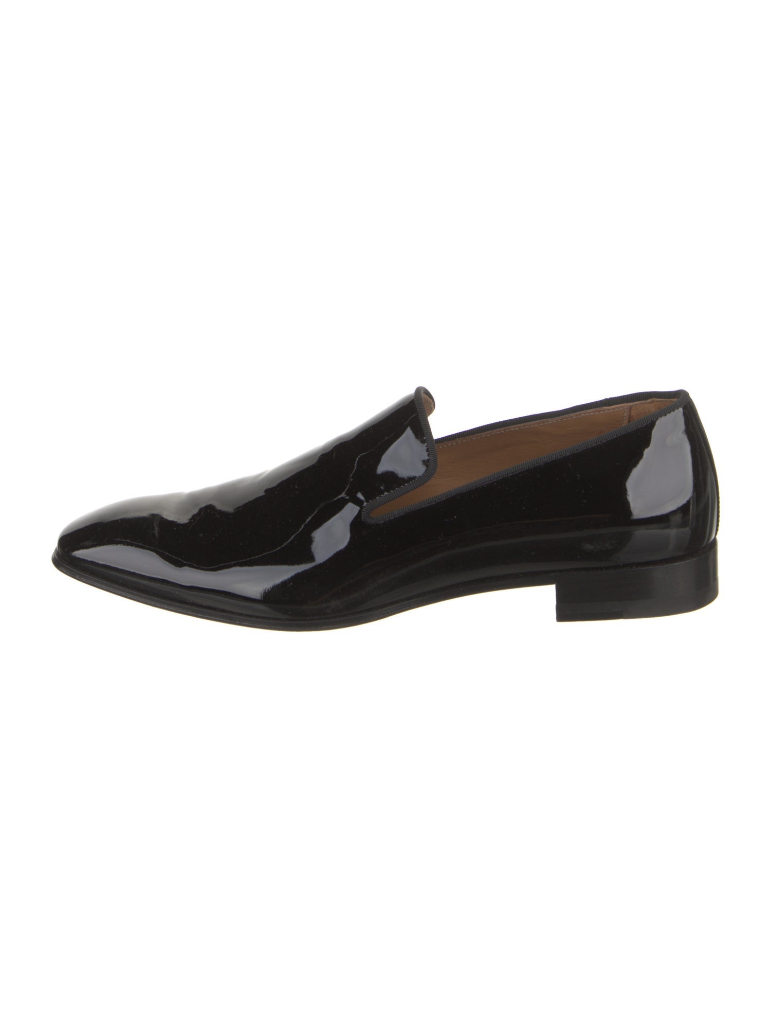 Christian Louboutin Patent Leather Grosgrain Trim Loafers