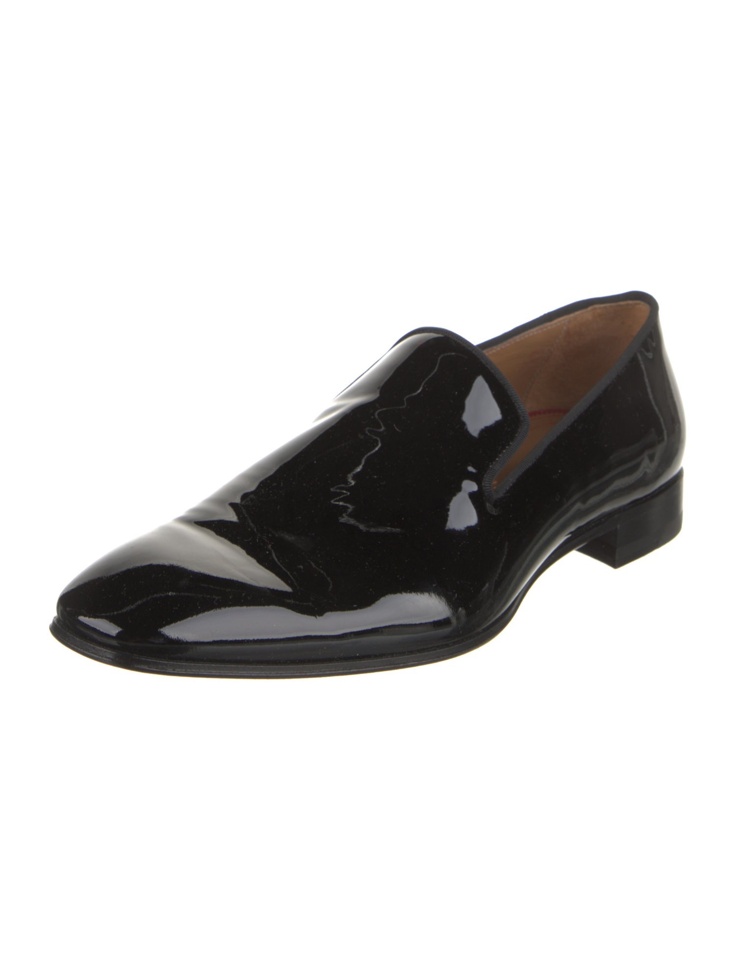 Christian Louboutin Patent Leather Grosgrain Trim Loafers