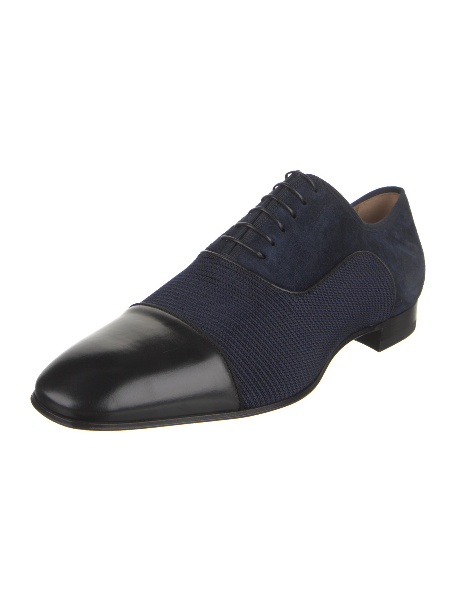 Christian Louboutin Suede Leather Trim Embellishment Oxfords