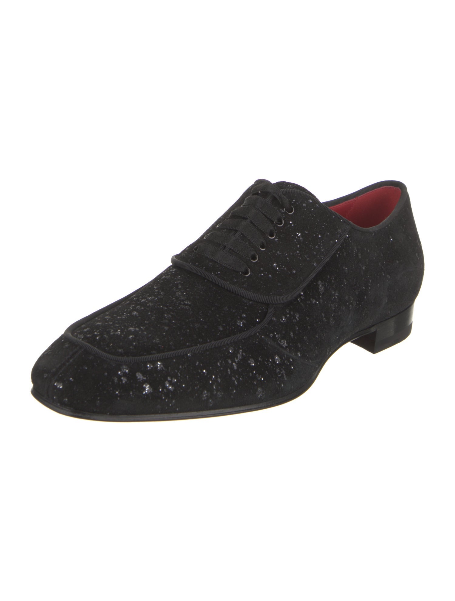 Christian Louboutin Suede Glitter Accents Oxfords