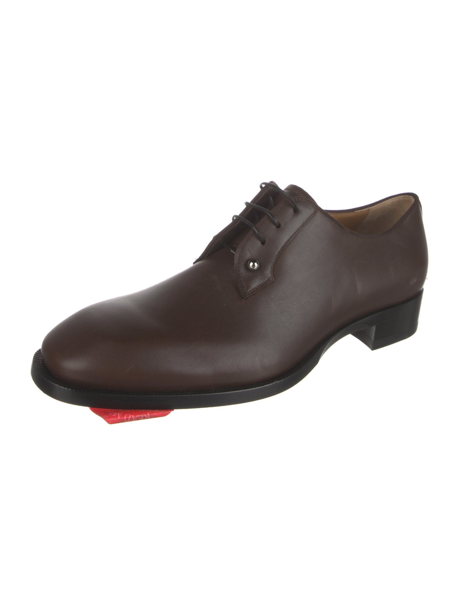 Christian Louboutin Leather Grosgrain Trim Derby Shoes