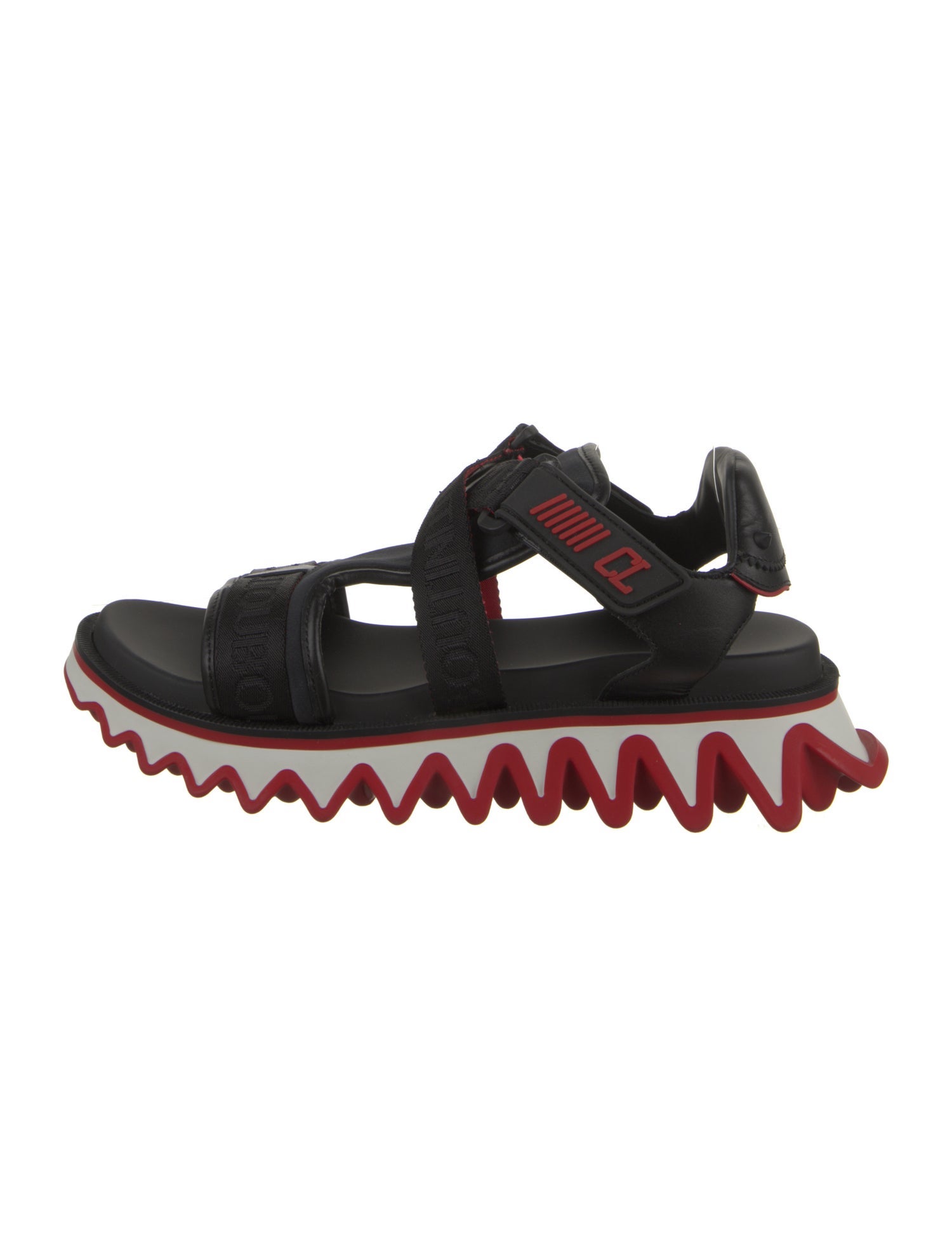 Christian Louboutin Neoprene Leather Trim Embellishment Sandals