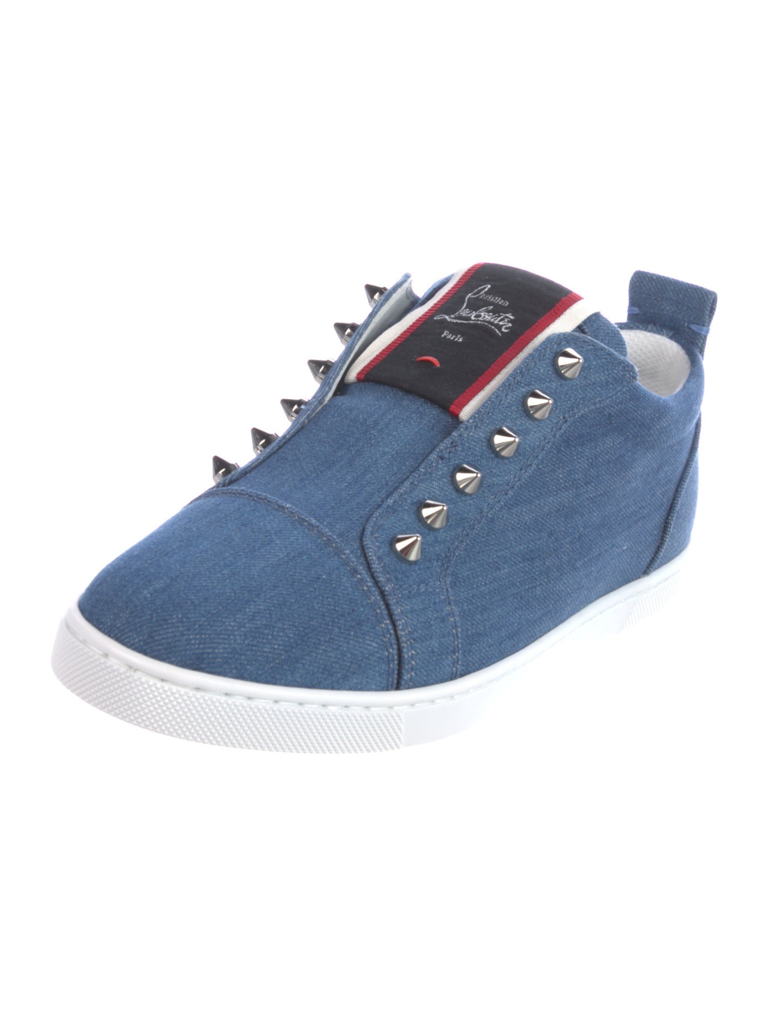 Christian Louboutin Spike Accents Denim Oxfords w/ Tags