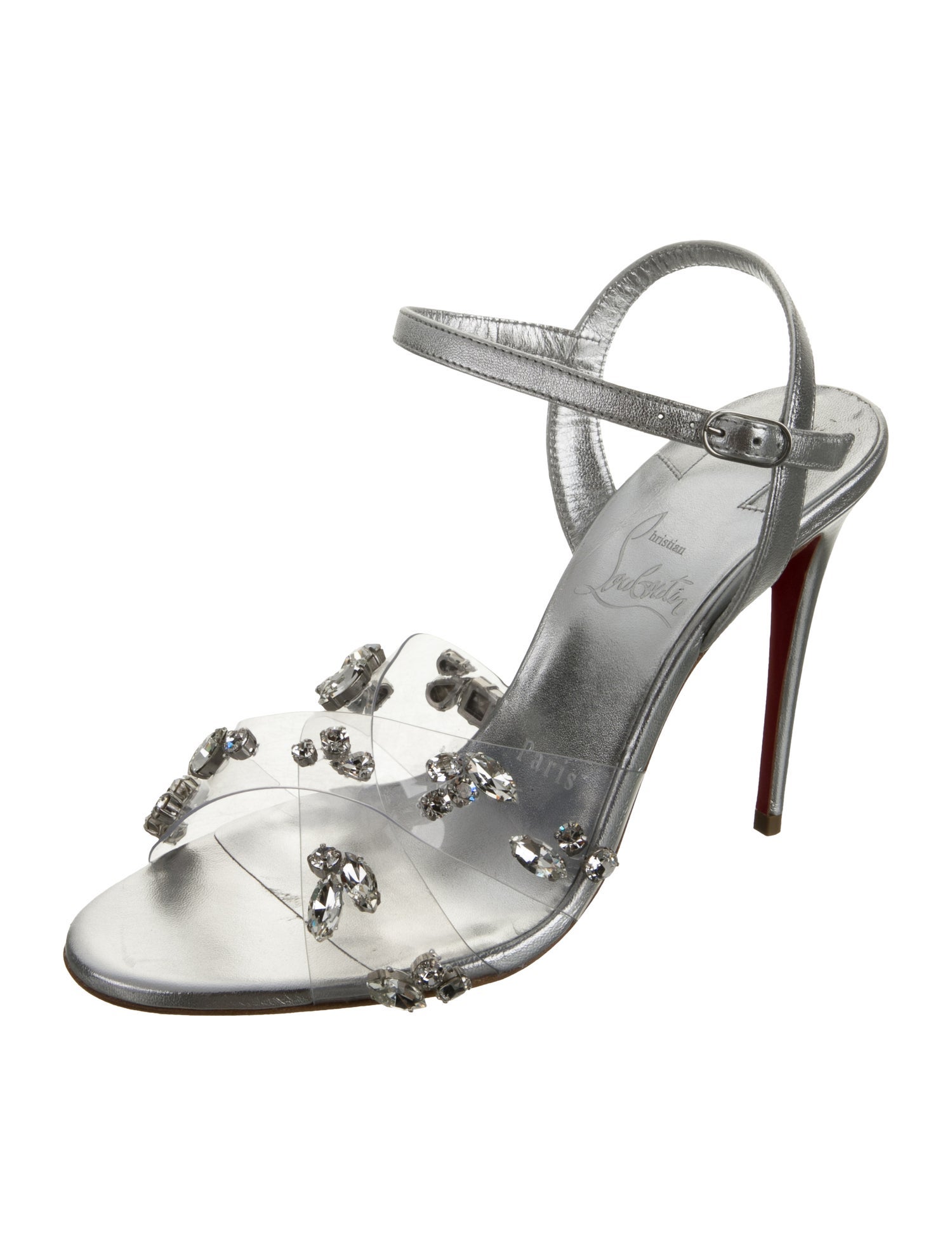 Christian Louboutin PVC Crystal Embellishments Sandals
